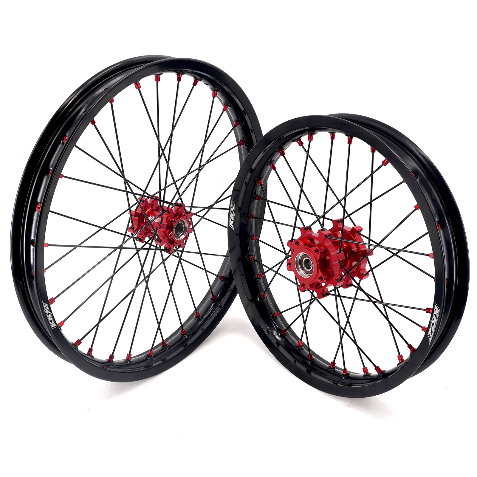 KKE Factory Stock KKE 1.6*19" & 1.85*16" Electric Dirtbike Wheels Rim For Sur Ron Light Bee-X 2019-2025 Red Nipples - Image 3