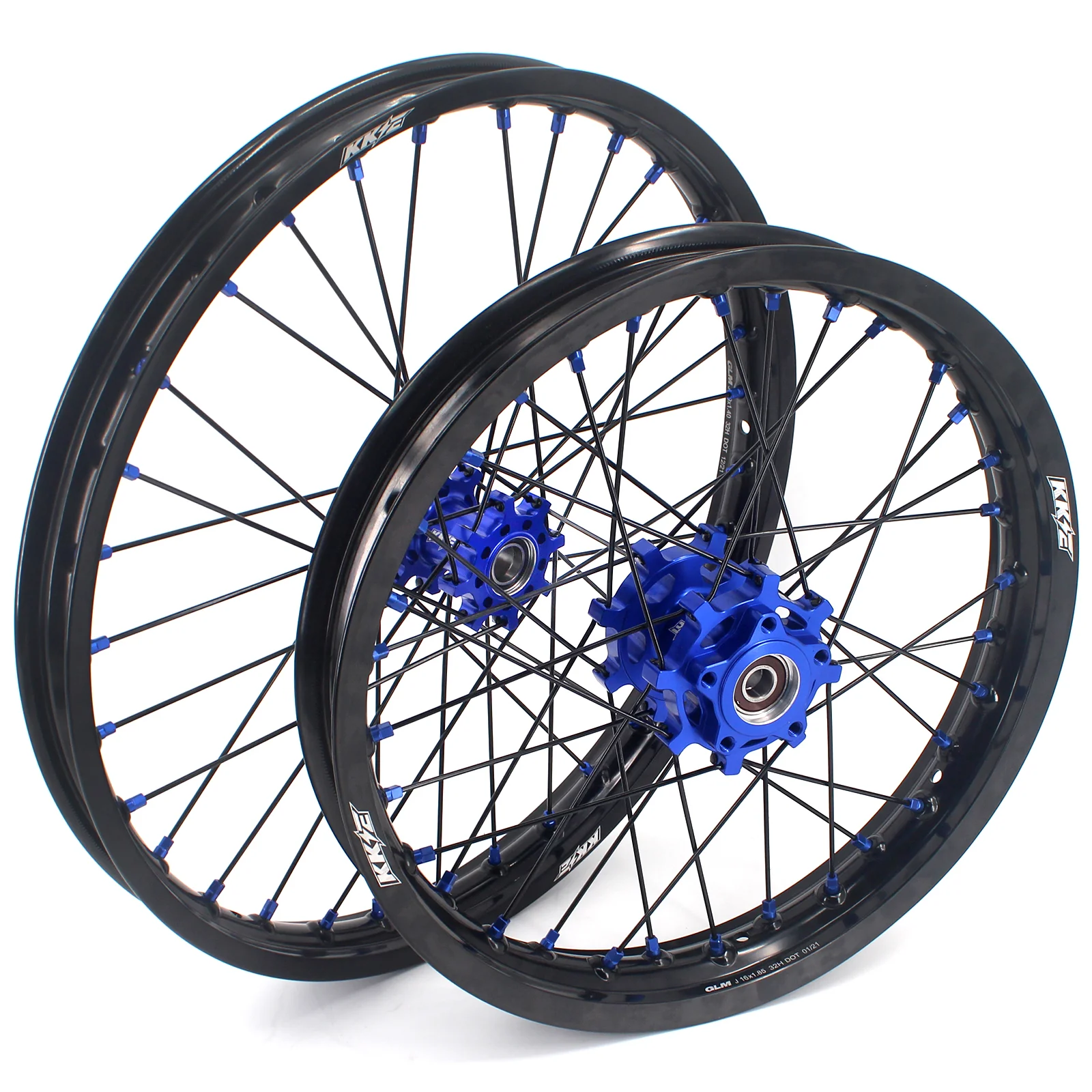 KKE Factory Stock 1.6*21" & 1.85*18" Electric Dirtbike Wheels Rim For SurRon Light Bee-X 2019-2024 Blue Nipples - Image 3