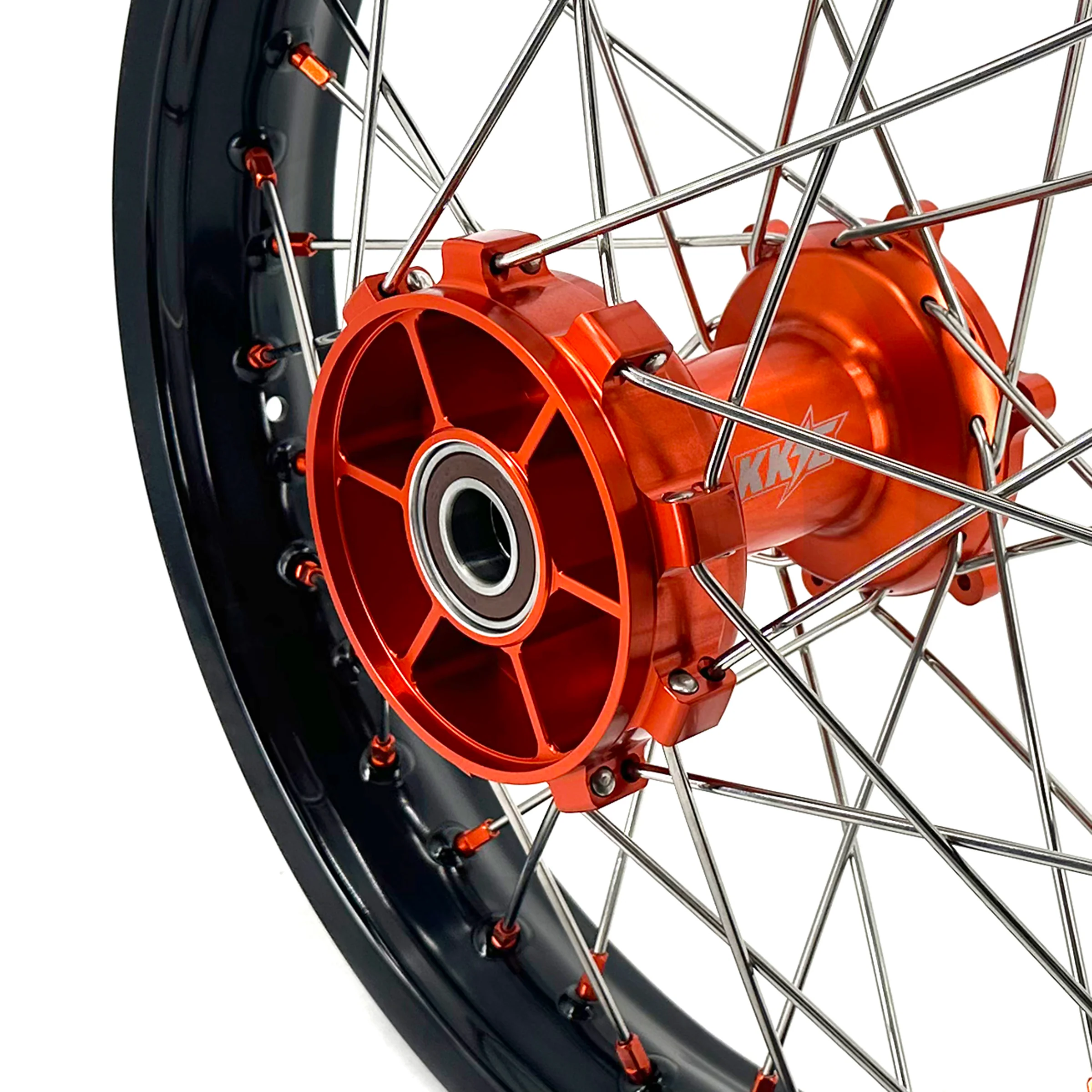 KKE 1.85-21" & 2.5-18" Motorcycle Tubed Spoke Wheels Rims Fit KTM790 Adventure R 2019-2022 Orange Nipple - Image 10