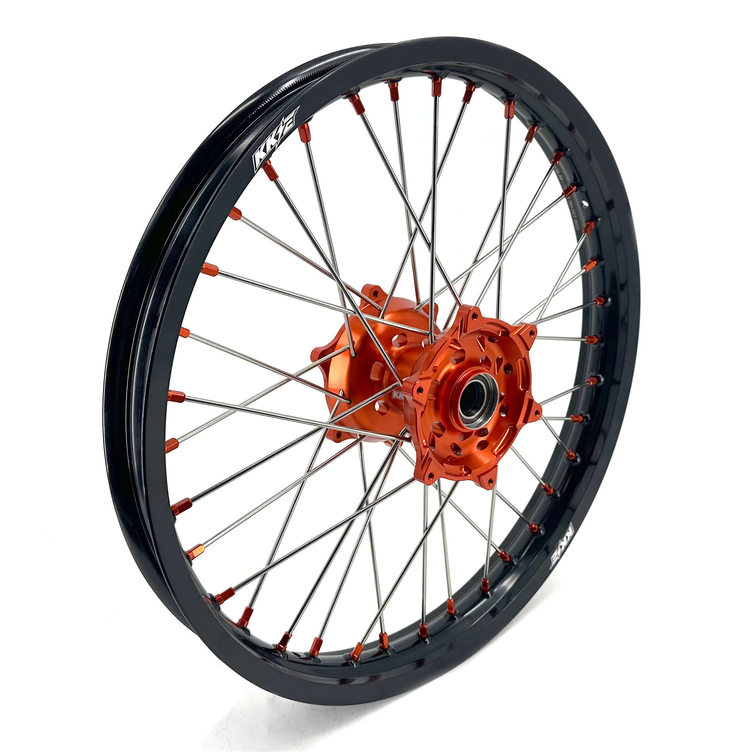 KKE 1.85-21" & 2.5-18" Motorcycle Tubed Spoke Wheels Rims Fit KTM790 Adventure R 2019-2022 Orange Nipple - Image 3