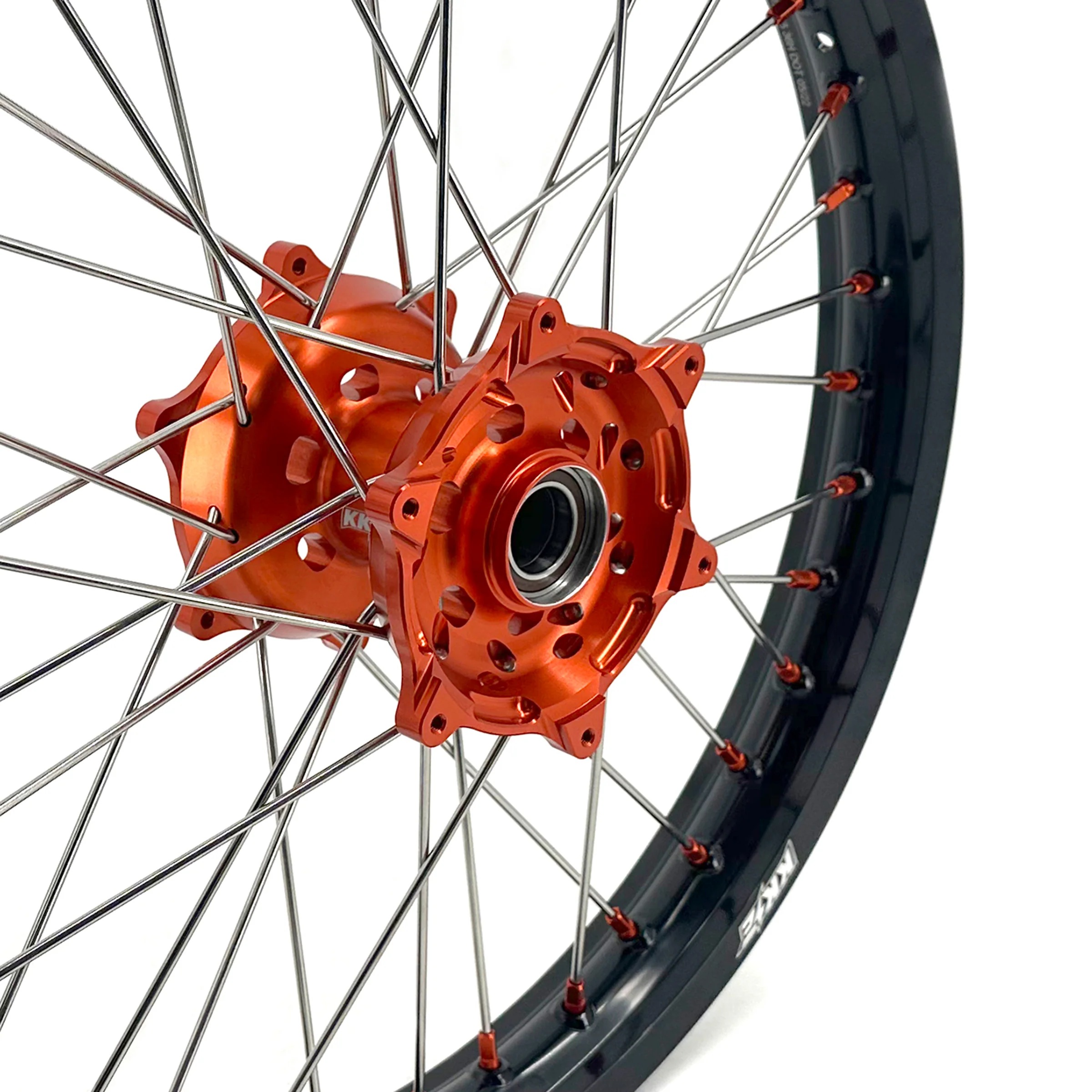 KKE 1.85-21" & 2.5-18" Motorcycle Tubed Spoke Wheels Rims Fit KTM790 Adventure R 2019-2022 Orange Nipple - Image 4