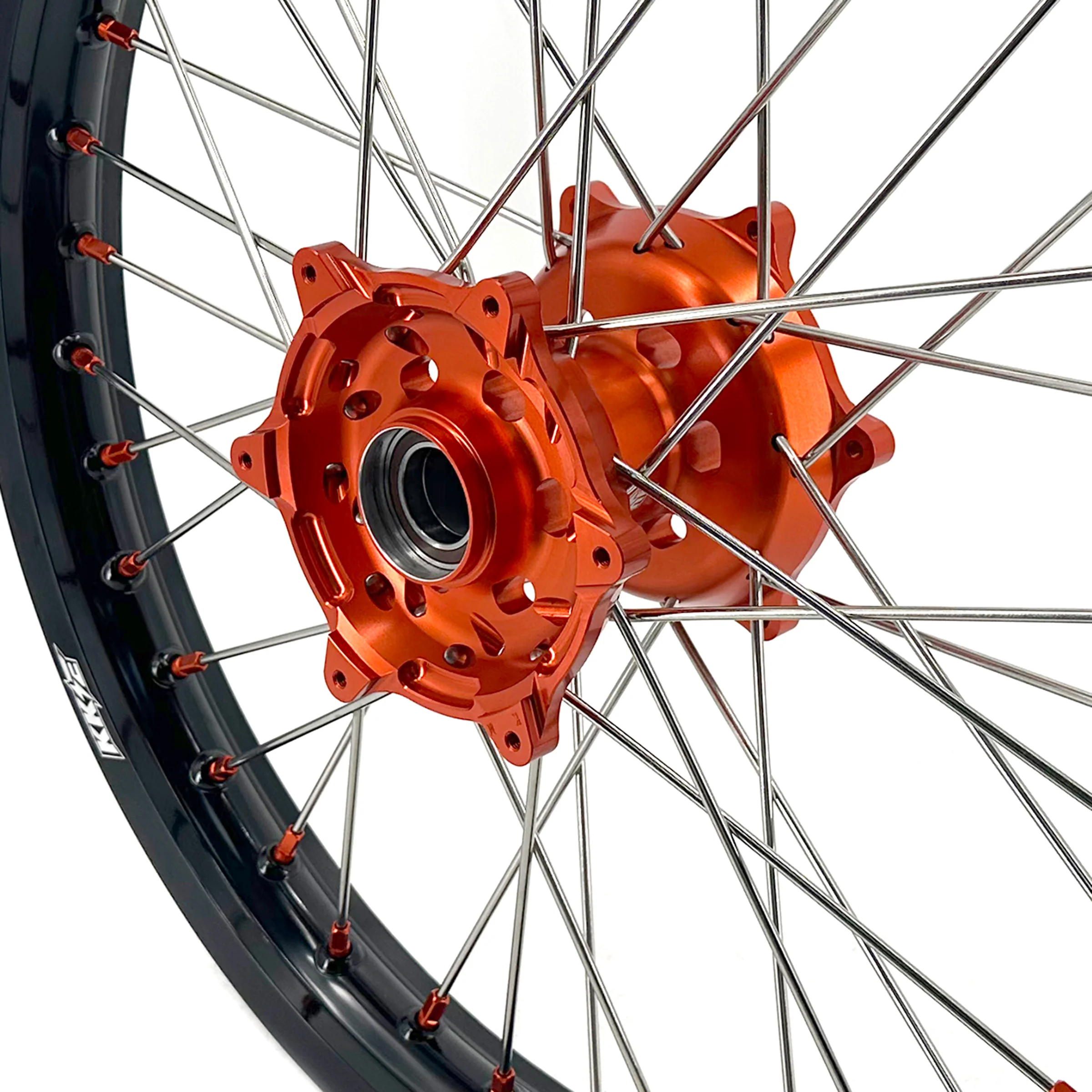 KKE 1.85-21" & 2.5-18" Motorcycle Tubed Spoke Wheels Rims Fit KTM790 Adventure R 2019-2022 Orange Nipple - Image 6