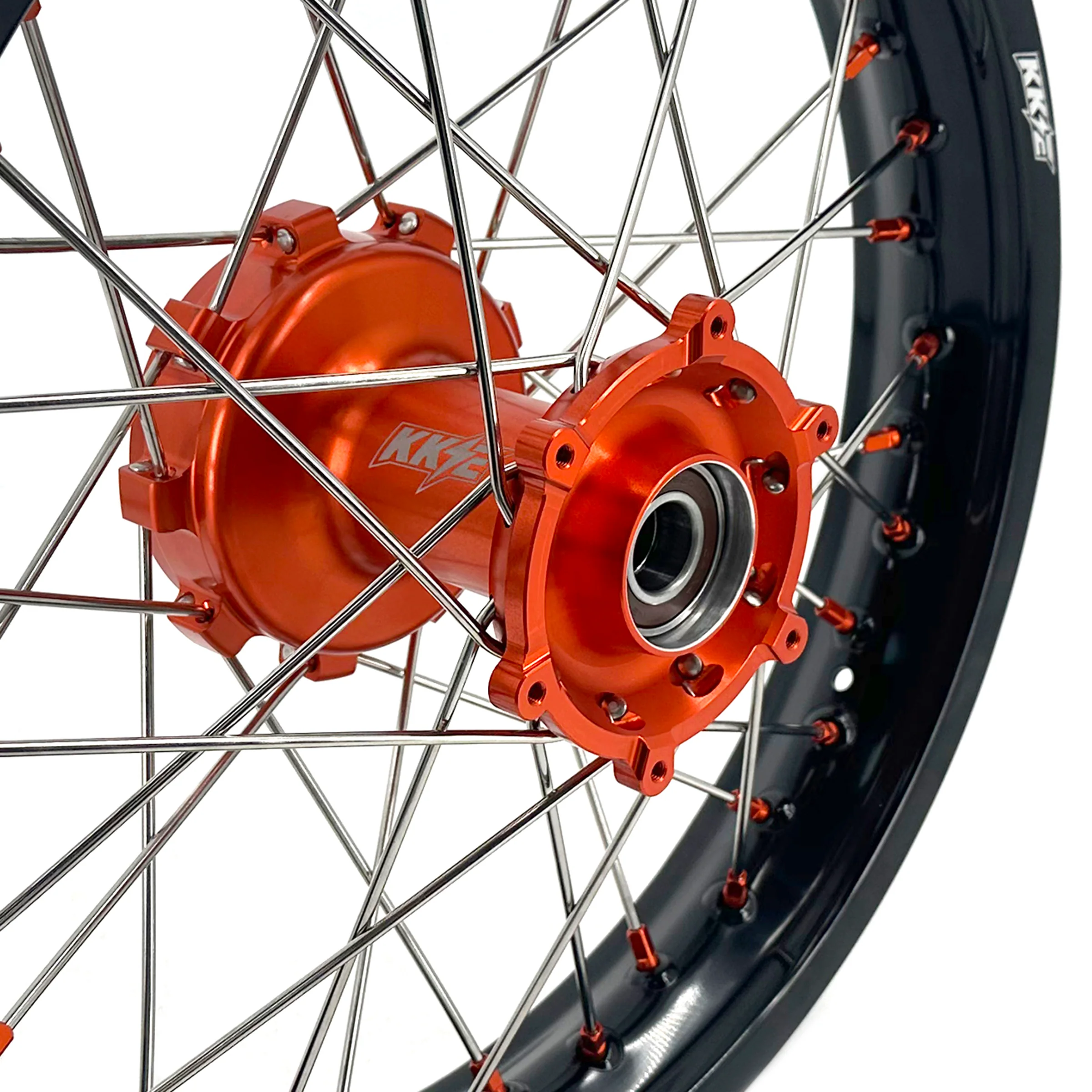 KKE 1.85-21" & 2.5-18" Motorcycle Tubed Spoke Wheels Rims Fit KTM790 Adventure R 2019-2022 Orange Nipple - Image 8