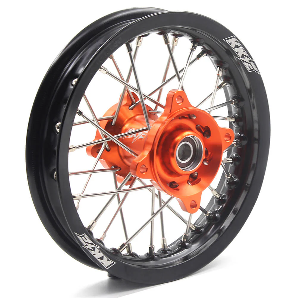 KKE 12/10 MIni Kid's Wheels For KTM SX50 2014-2023 GAS GAS MC50 2021-2023 Dirtbikes Orange Hub - Image 10