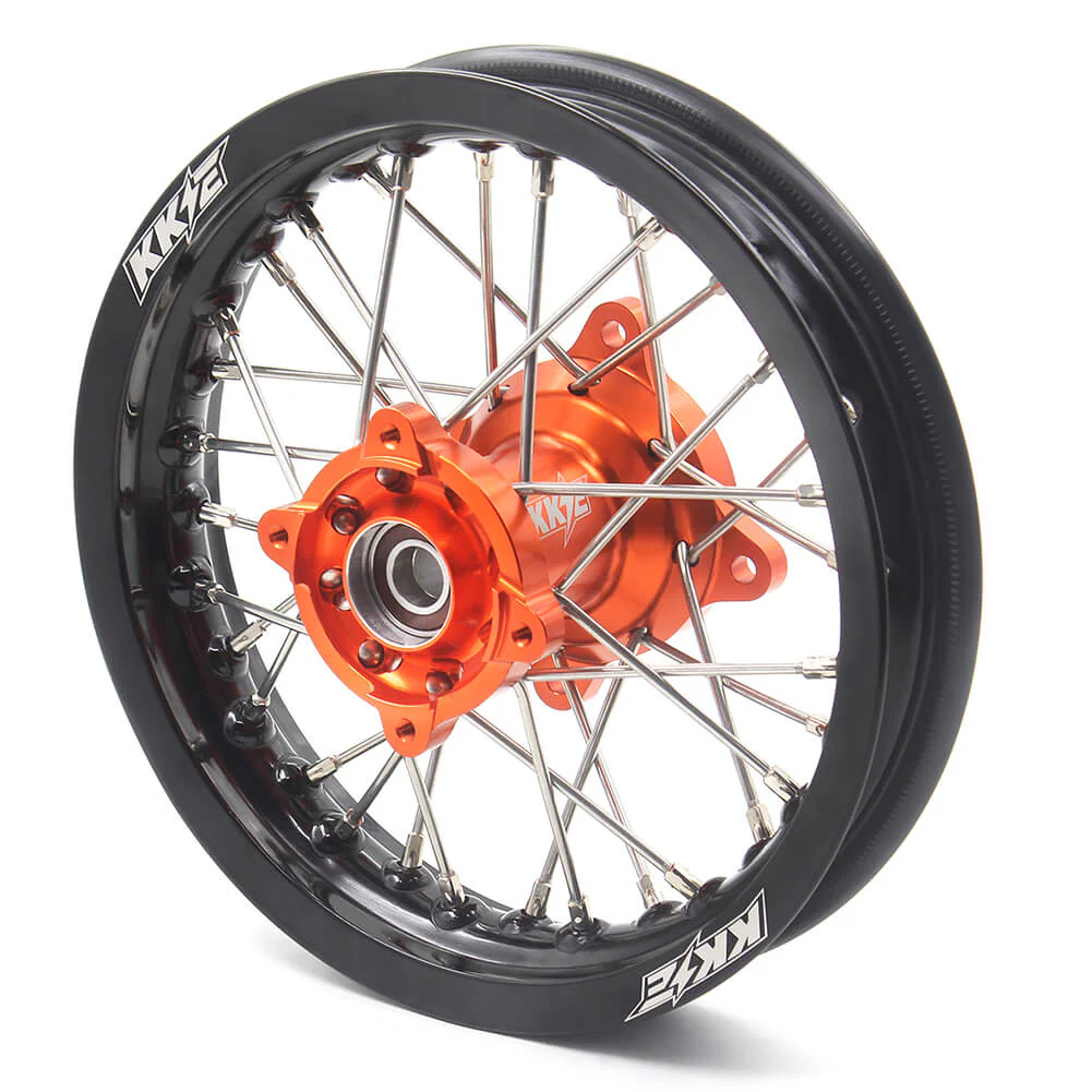KKE 12/10 MIni Kid's Wheels For KTM SX50 2014-2023 GAS GAS MC50 2021-2023 Dirtbikes Orange Hub - Image 8