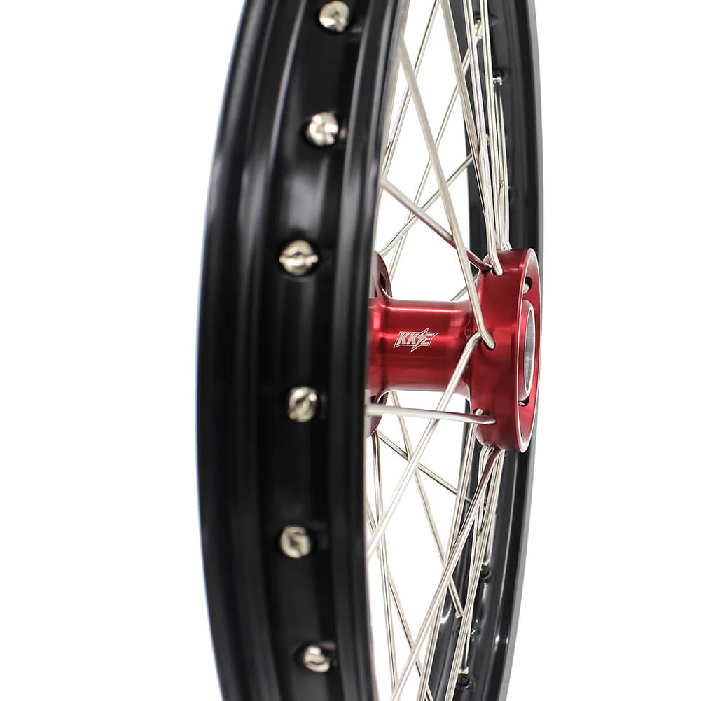 KKE 17 & 14 Kids Wheels for Honda CR80R CR80RB 1993-2002 CR85R CR85RB 2003-2008 Red Hub - Image 11