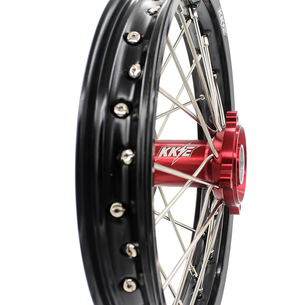 KKE 17 & 14 Kids Wheels for Honda CR80R CR80RB 1993-2002 CR85R CR85RB 2003-2008 Red Hub - Image 12