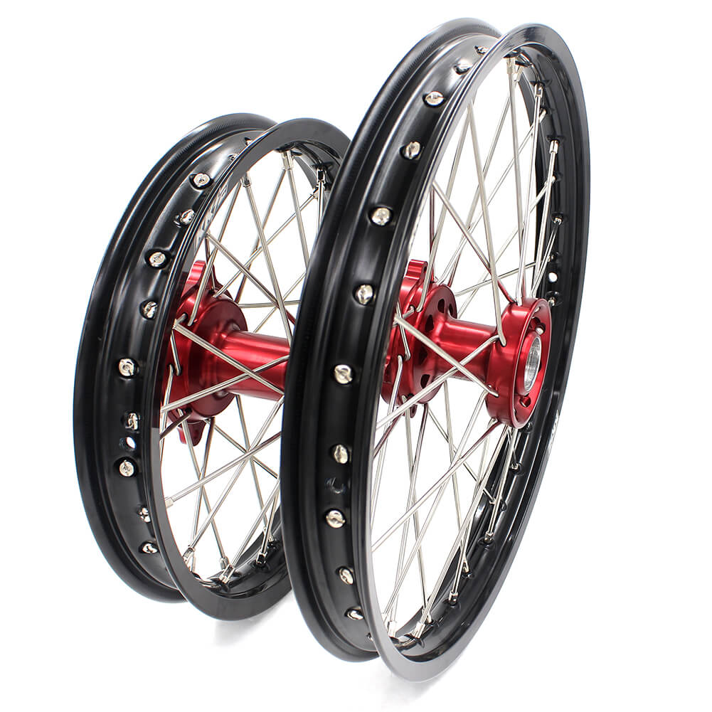 KKE 17 & 14 Kids Wheels for Honda CR80R CR80RB 1993-2002 CR85R CR85RB 2003-2008 Red Hub - Image 3