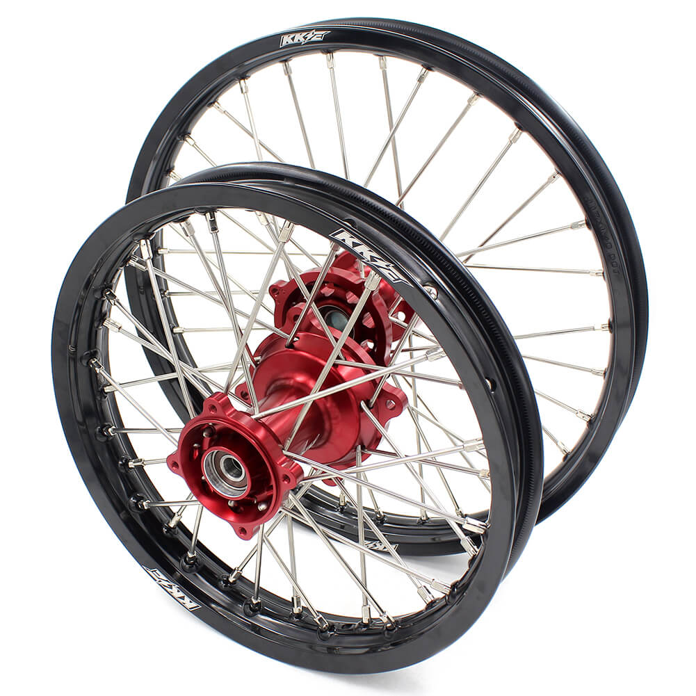 KKE 17 & 14 Kids Wheels for Honda CR80R CR80RB 1993-2002 CR85R CR85RB 2003-2008 Red Hub - Image 4