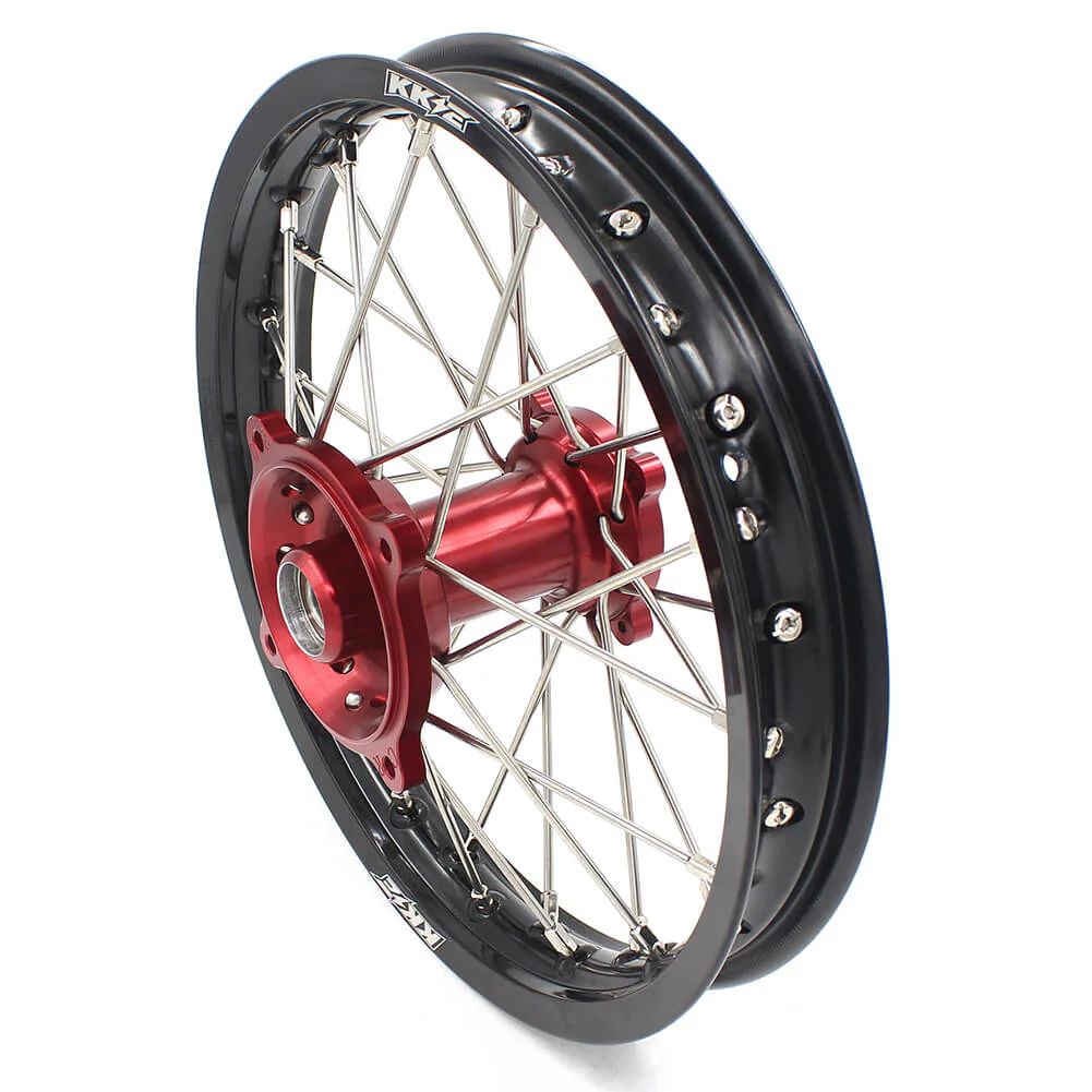 KKE 17 & 14 Kids Wheels for Honda CR80R CR80RB 1993-2002 CR85R CR85RB 2003-2008 Red Hub - Image 5