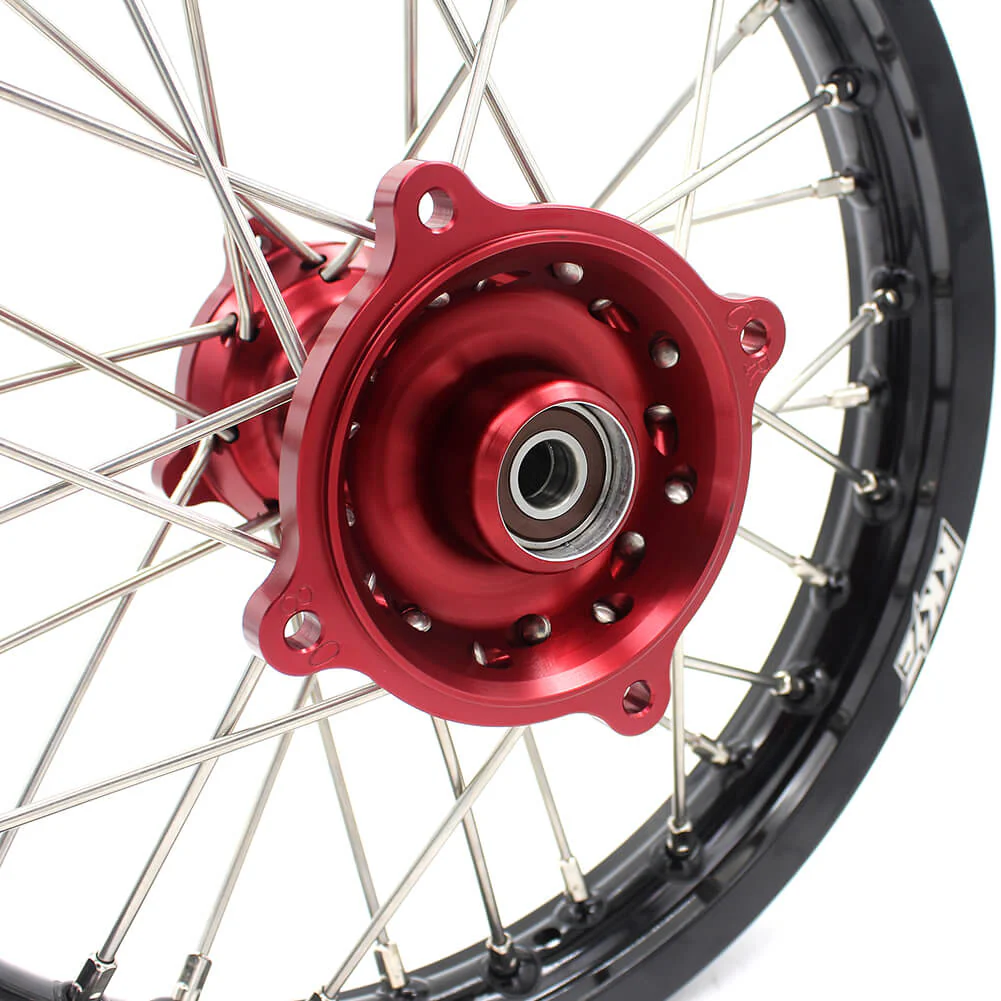 KKE 17 & 14 Kids Wheels for Honda CR80R CR80RB 1993-2002 CR85R CR85RB 2003-2008 Red Hub - Image 6