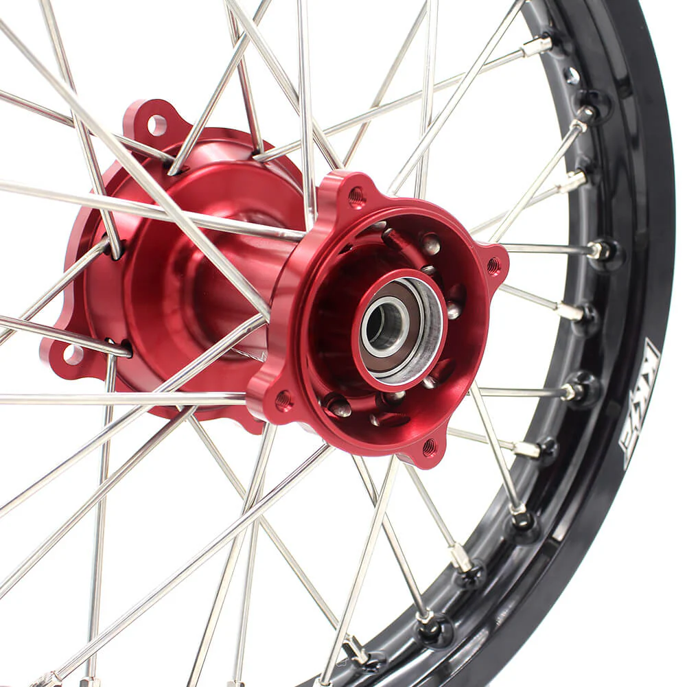 KKE 17 & 14 Kids Wheels for Honda CR80R CR80RB 1993-2002 CR85R CR85RB 2003-2008 Red Hub - Image 8