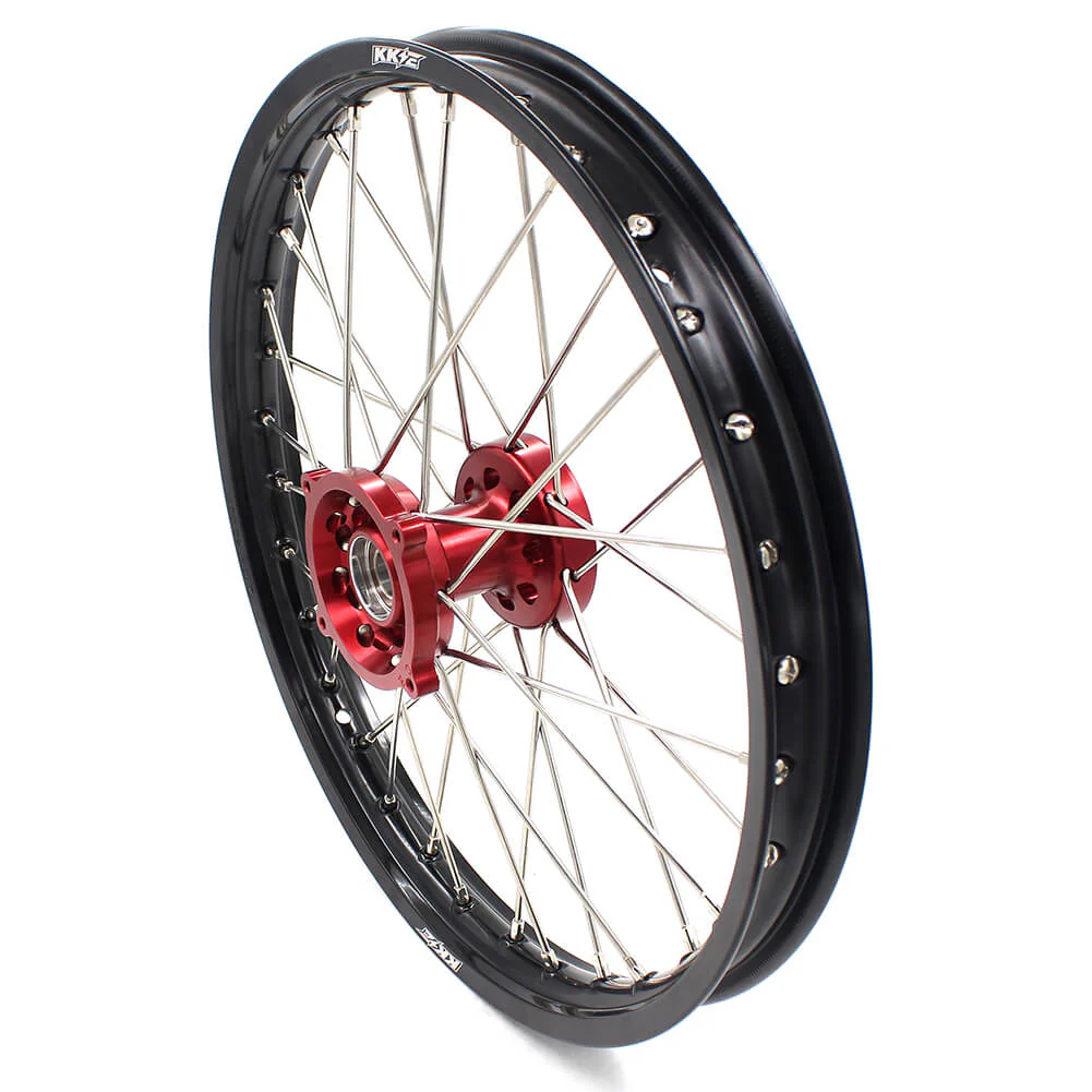 KKE 17 & 14 Kids Wheels for Honda CR80R CR80RB 1993-2002 CR85R CR85RB 2003-2008 Red Hub - Image 9