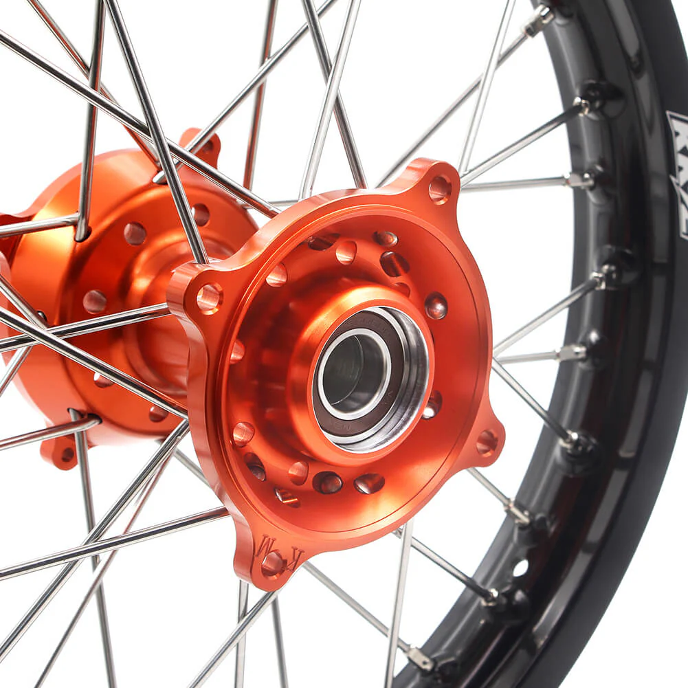 KKE 17"*1.4/14"*1.6 Kid's Small Wheels Rims Fit KTM SX 85 2003-2020 Orange Hub - Image 11