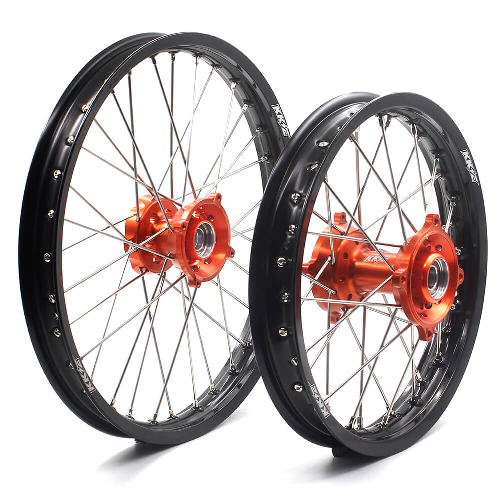 KKE 17"*1.4/14"*1.6 Kid's Small Wheels Rims Fit KTM SX 85 2003-2020 Orange Hub - Image 3