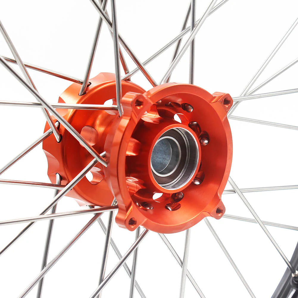 KKE 17"*1.4/14"*1.6 Kid's Small Wheels Rims Fit KTM SX 85 2003-2020 Orange Hub - Image 7