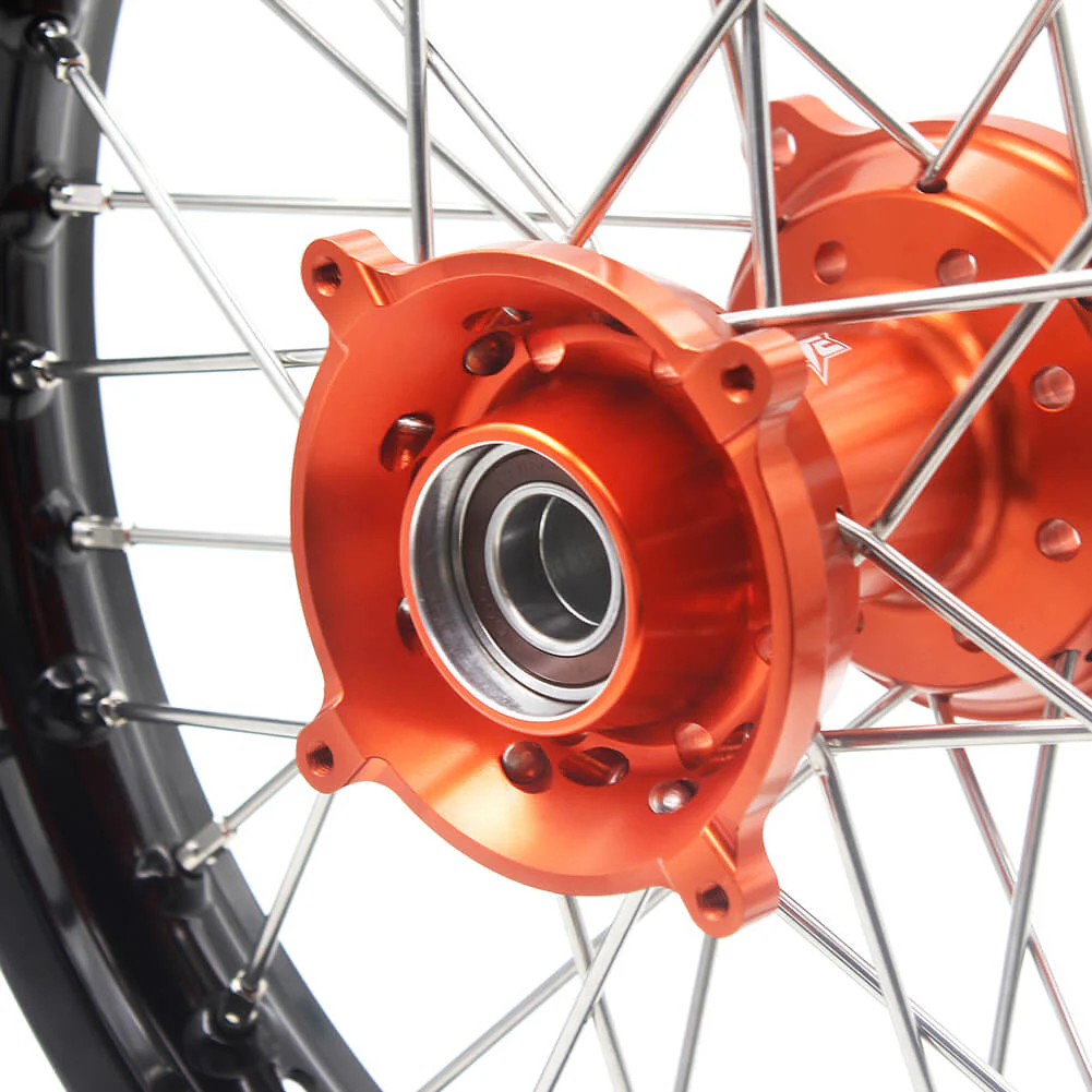 KKE 17"*1.4/14"*1.6 Kid's Small Wheels Rims Fit KTM SX 85 2003-2020 Orange Hub - Image 9
