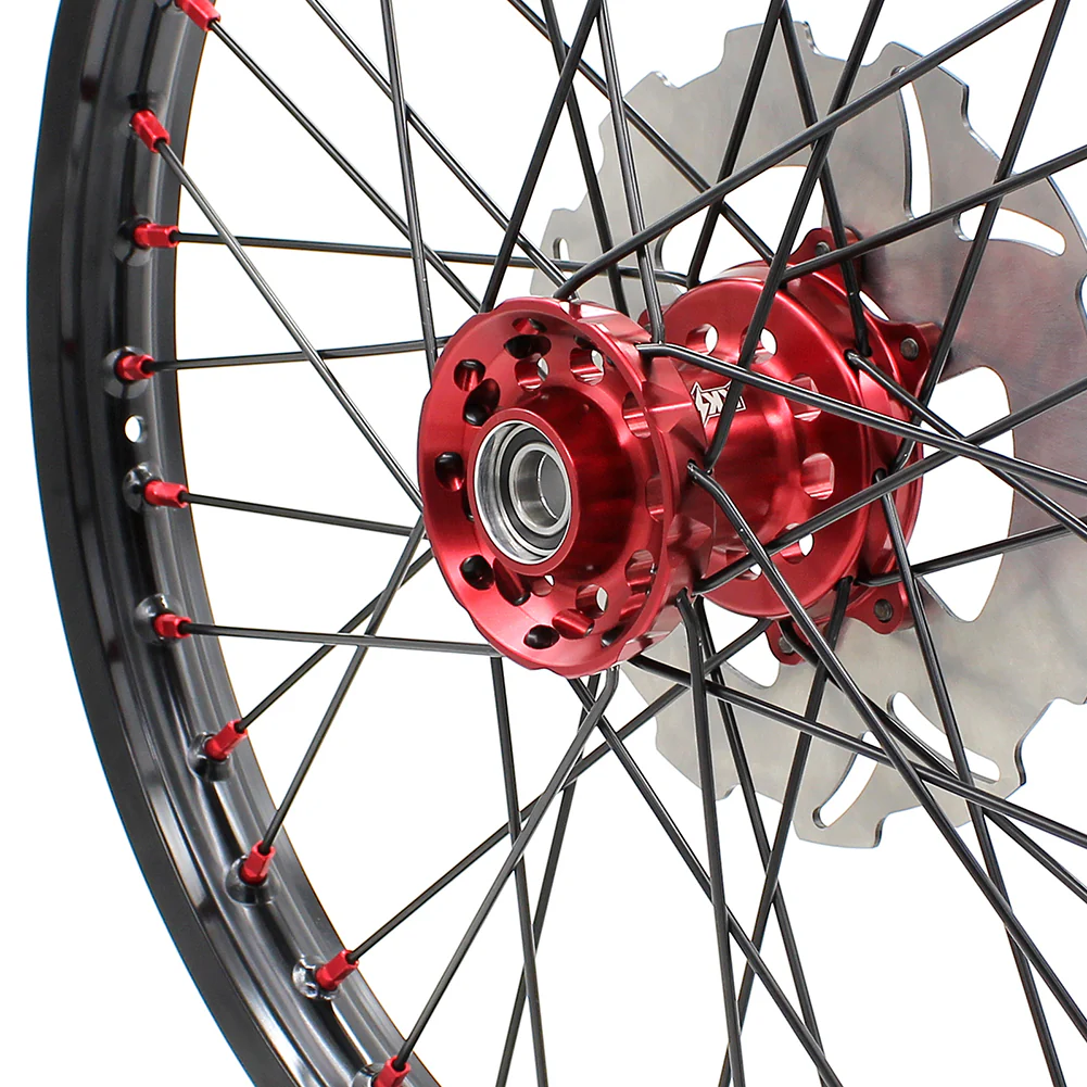 KKE 21&18 21&19 Wheels for HONDA XR650R 2000-2008 Discs Black Spokes - Image 4