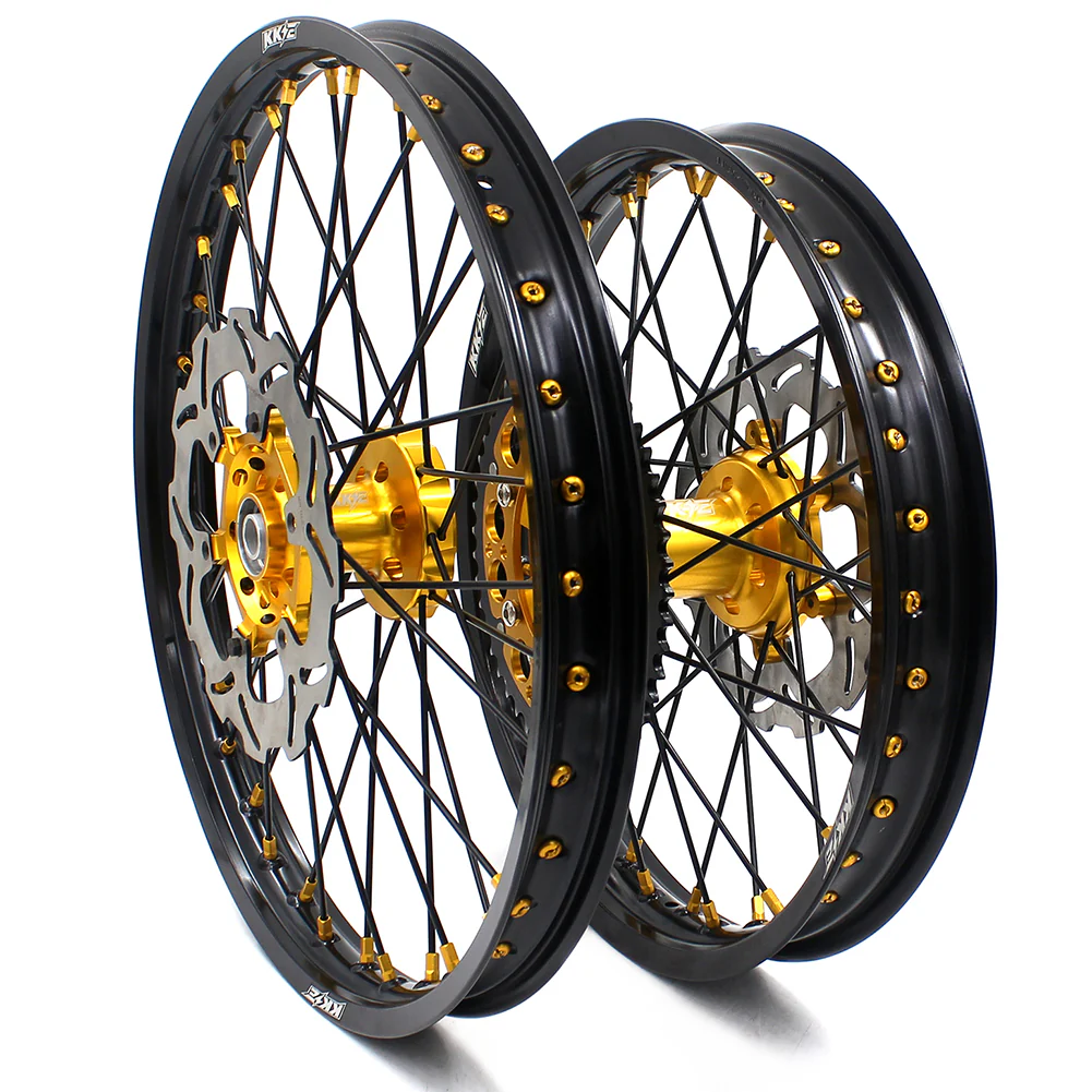KKE 21 & 18 Off Road Rims For SUZUKI DRZ400 DRZ400E DRZ400S Gold - Image 14