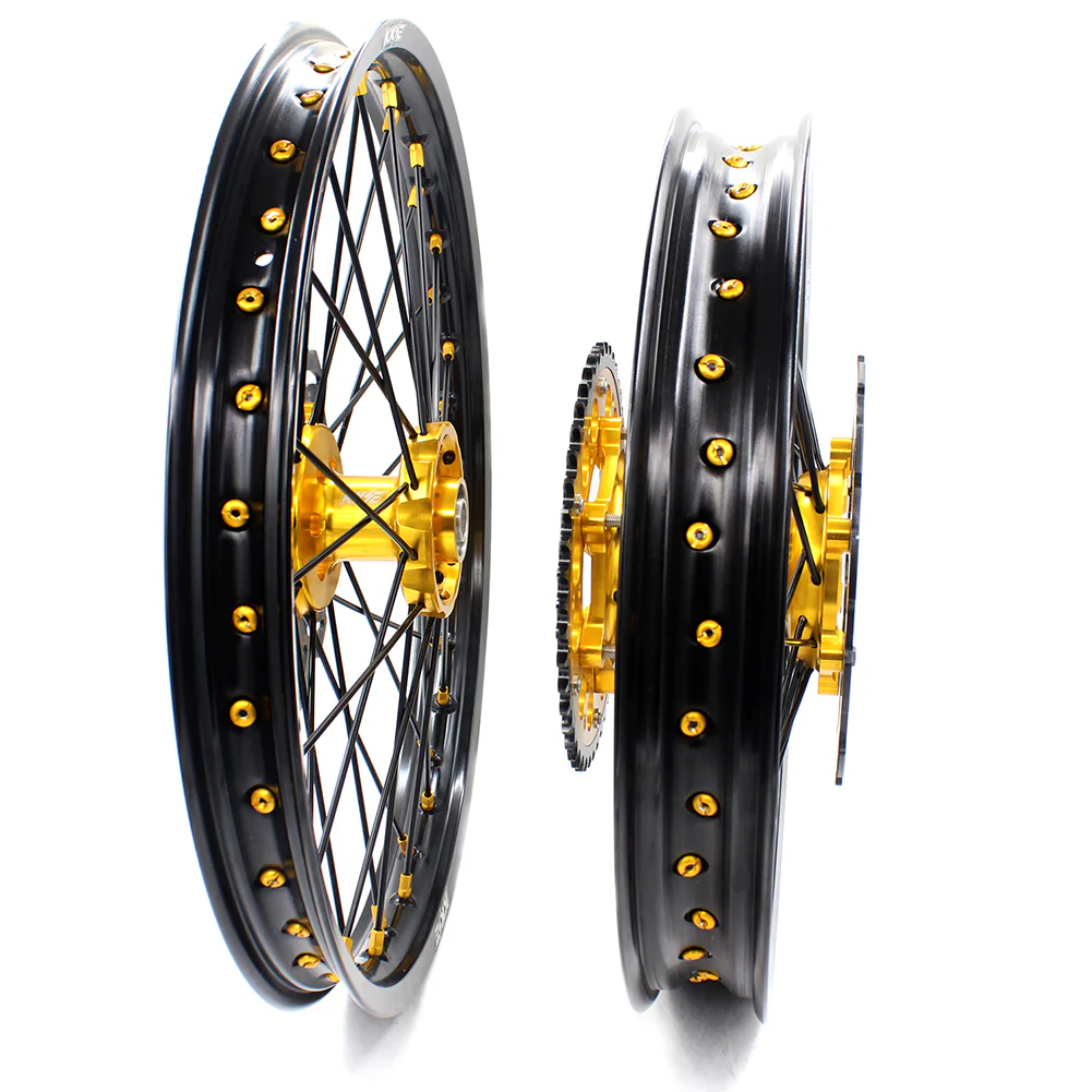 KKE 21 & 18 Off Road Rims For SUZUKI DRZ400 DRZ400E DRZ400S Gold - Image 15