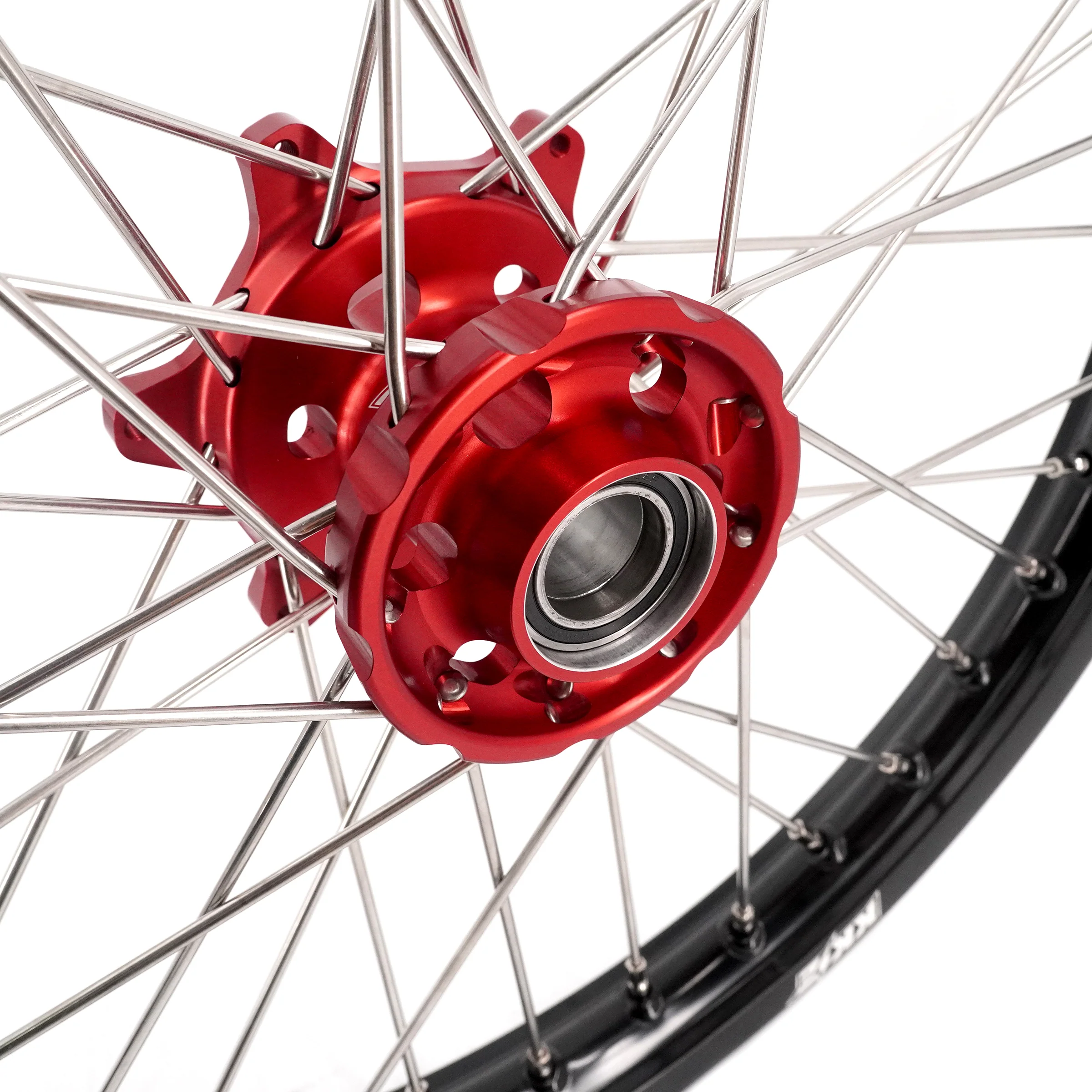 KKE 21 & 18 Spoked Enduro Wheels Rims Set FOR BETA RR 2013-2024 Red - Image 4