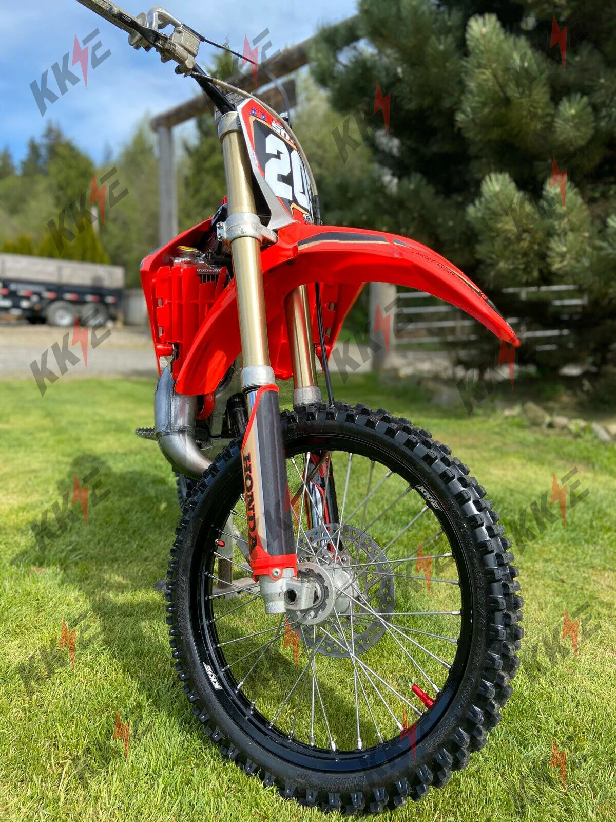 KKE 21" 19" MX Casting Alloy Wheels For HONDA CRF250R CRF450R CR125R CR250R 2002-2013 Silver&Black - Image 3