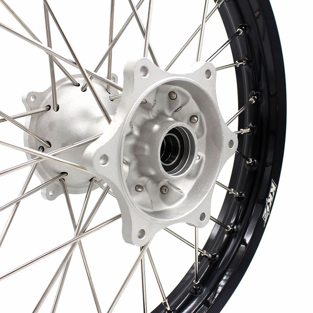 KKE 21" 19" MX Casting Alloy Wheels For HONDA CRF250R CRF450R CR125R CR250R 2002-2013 Silver&Black - Image 6