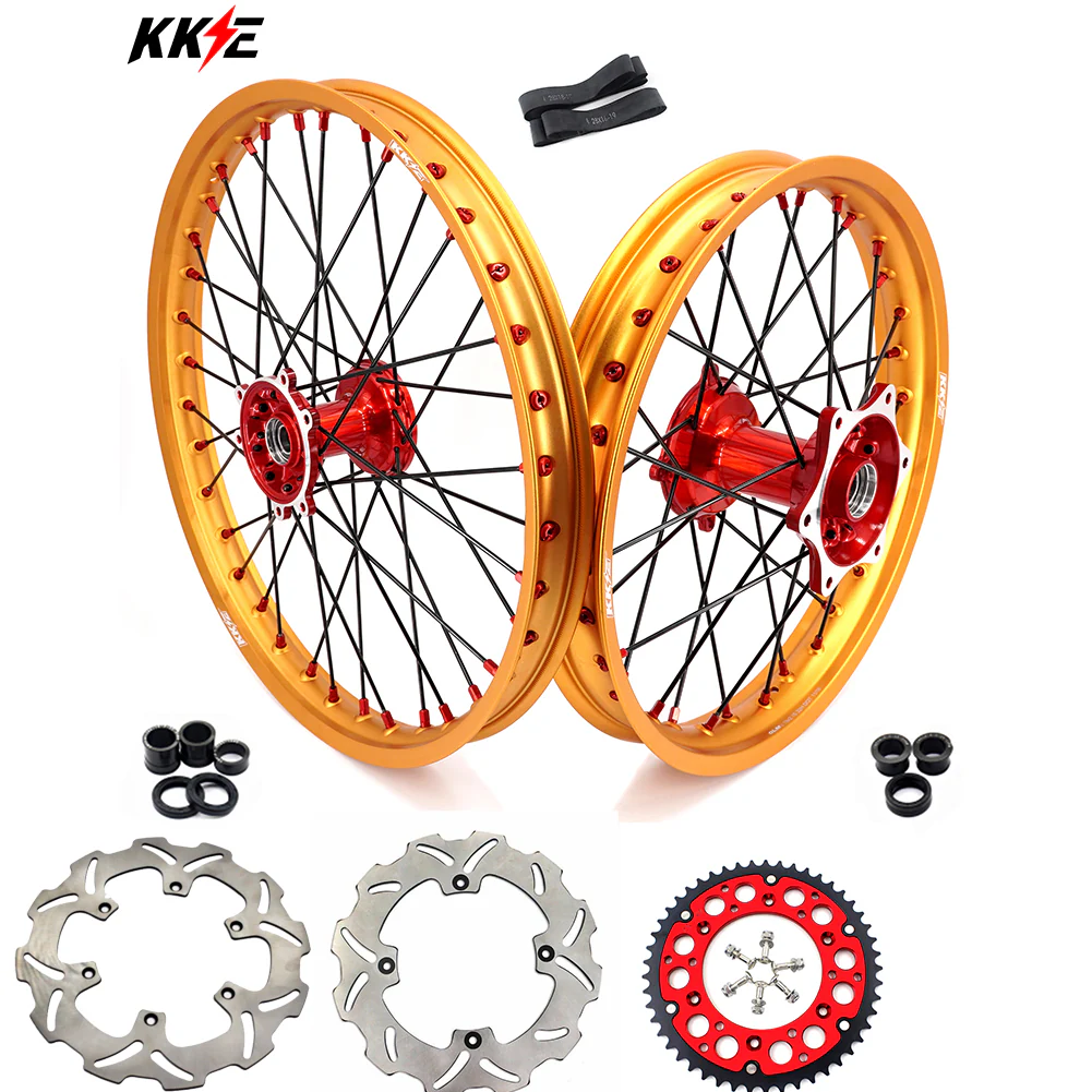 KKE 21inch 19inch Dirt Bike Wheels With Gold Rims For HONDA CRF250R CRF450R CR125R CR250R 2002-2013 - Image 11