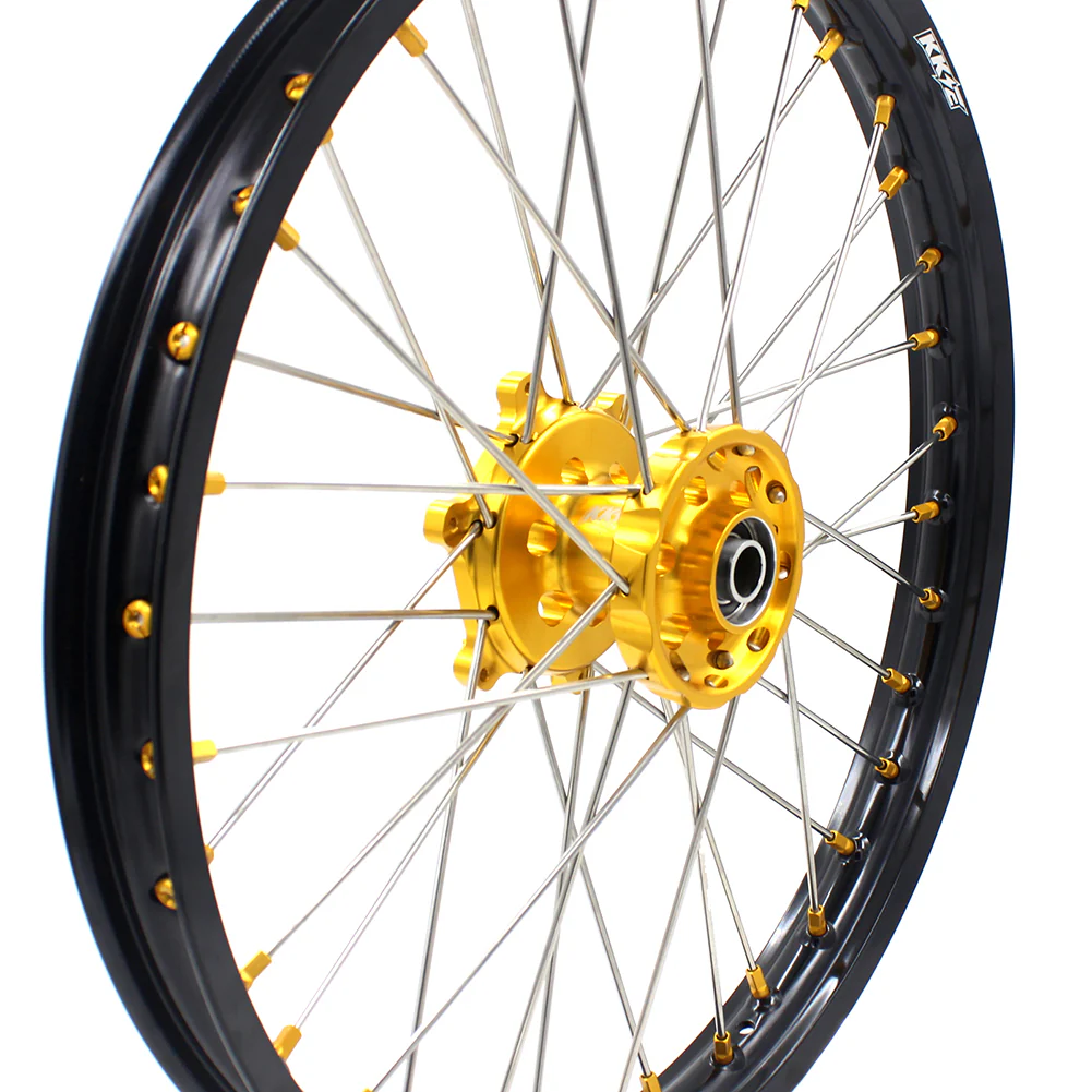 KKE 21 & 19 MX Dirt Bikes Rims For SUZUKI RM125 RM250 1996-2000 Gold Nipples - Image 10
