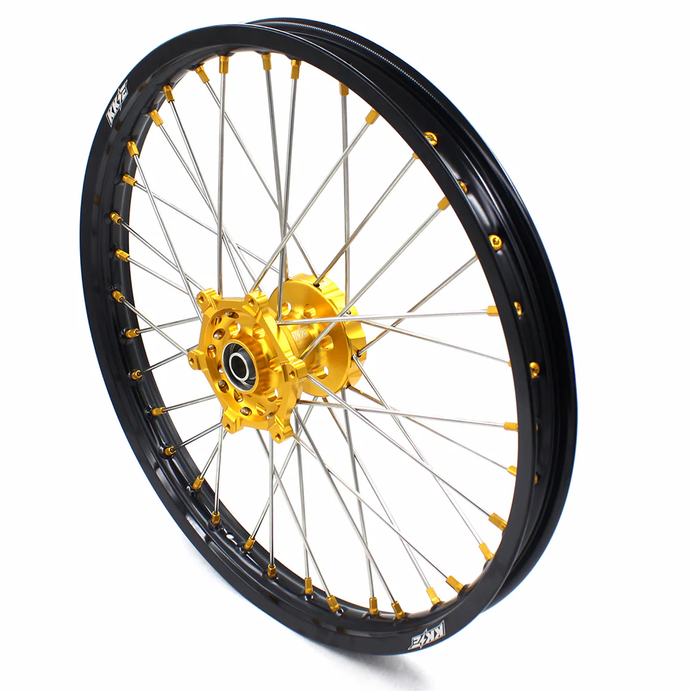 KKE 21 & 19 MX Dirt Bikes Rims For SUZUKI RM125 RM250 1996-2000 Gold Nipples - Image 11