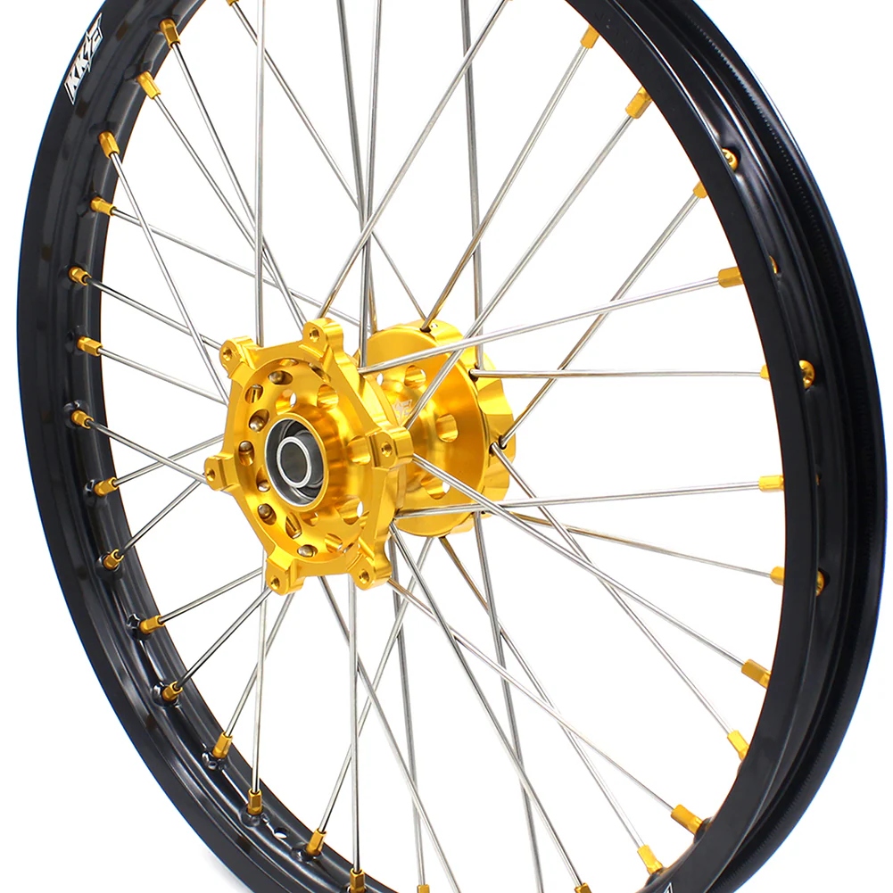 KKE 21 & 19 MX Dirt Bikes Rims For SUZUKI RM125 RM250 1996-2000 Gold Nipples - Image 12