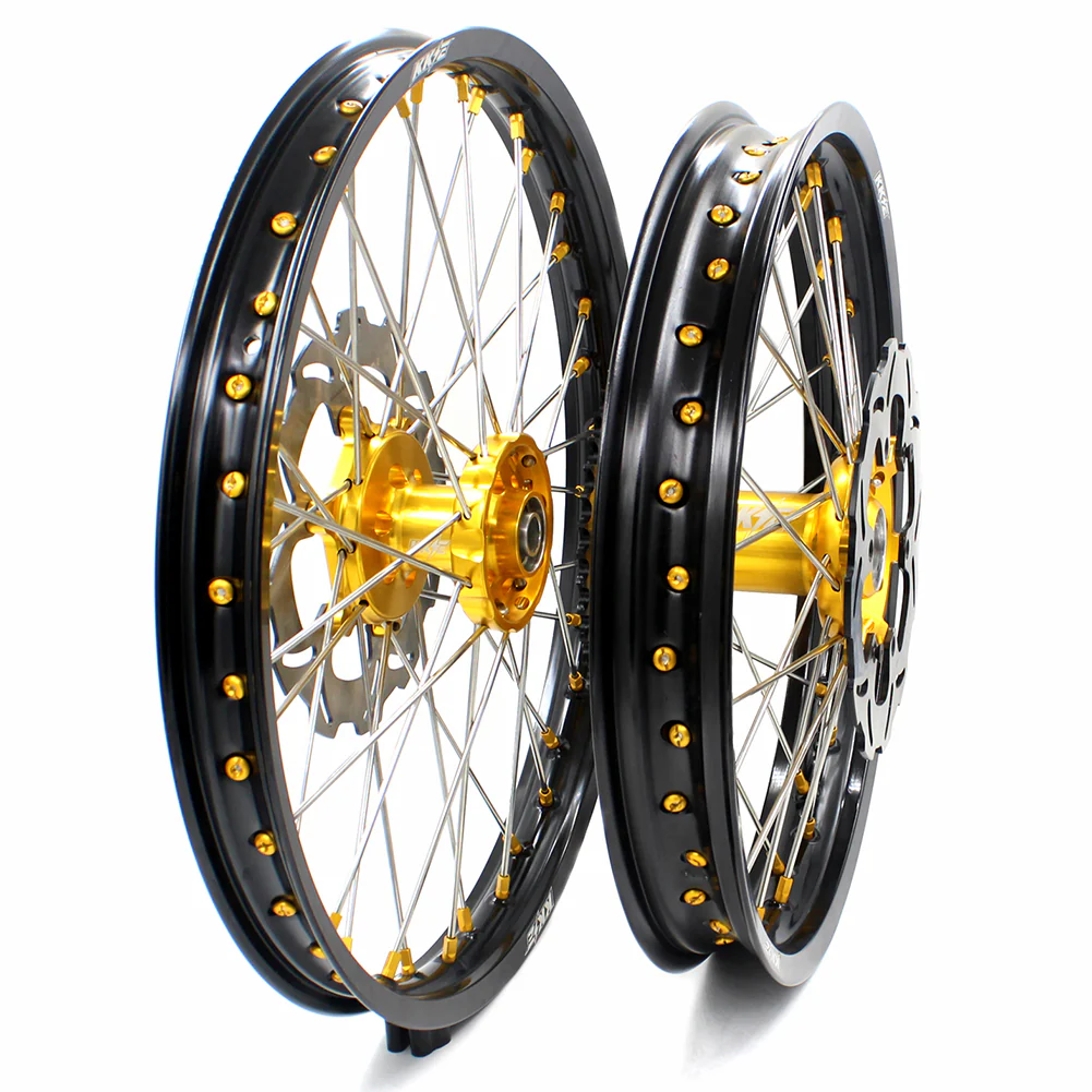 KKE 21 & 19 MX Dirt Bikes Rims For SUZUKI RM125 RM250 1996-2000 Gold Nipples - Image 16