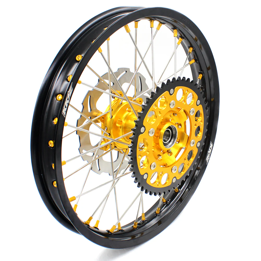 KKE 21 & 19 MX Dirt Bikes Rims For SUZUKI RM125 RM250 1996-2000 Gold Nipples - Image 17