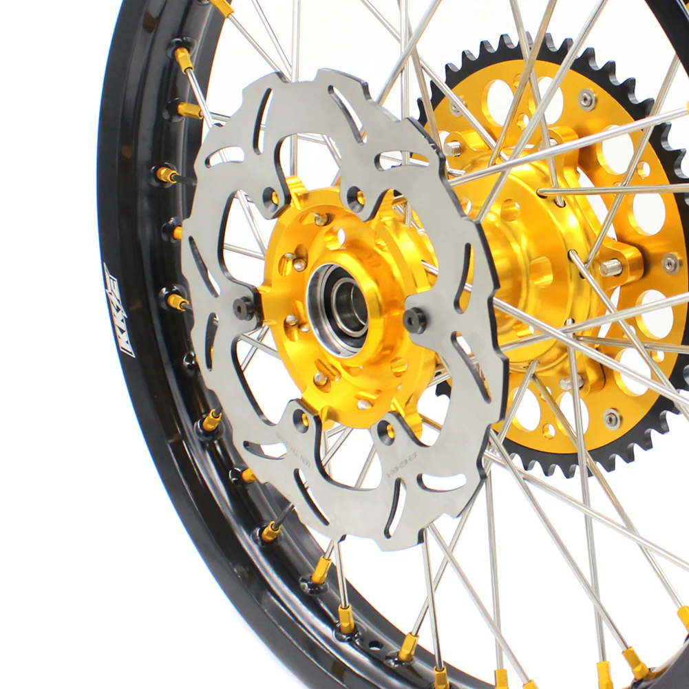 KKE 21 & 19 MX Dirt Bikes Rims For SUZUKI RM125 RM250 1996-2000 Gold Nipples - Image 20