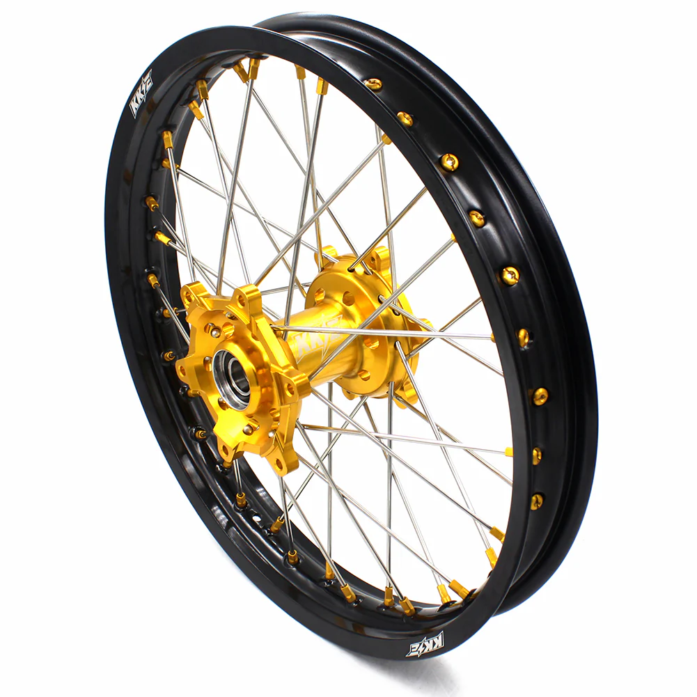KKE 21 & 19 MX Dirt Bikes Rims For SUZUKI RM125 RM250 1996-2000 Gold Nipples - Image 6