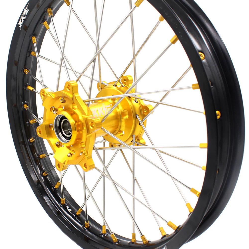 KKE 21 & 19 MX Dirt Bikes Rims For SUZUKI RM125 RM250 1996-2000 Gold Nipples - Image 7