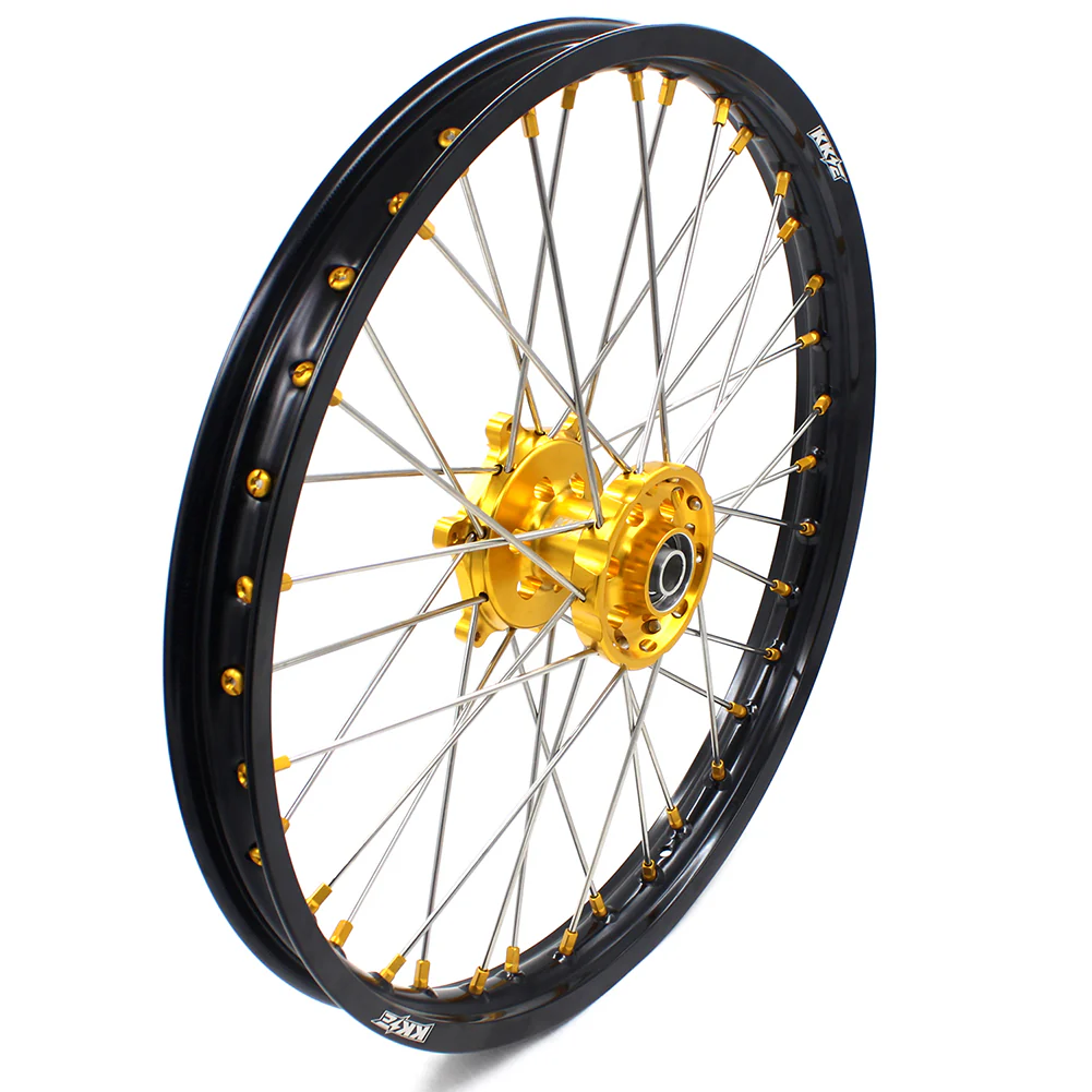 KKE 21 & 19 MX Dirt Bikes Rims For SUZUKI RM125 RM250 1996-2000 Gold Nipples - Image 9