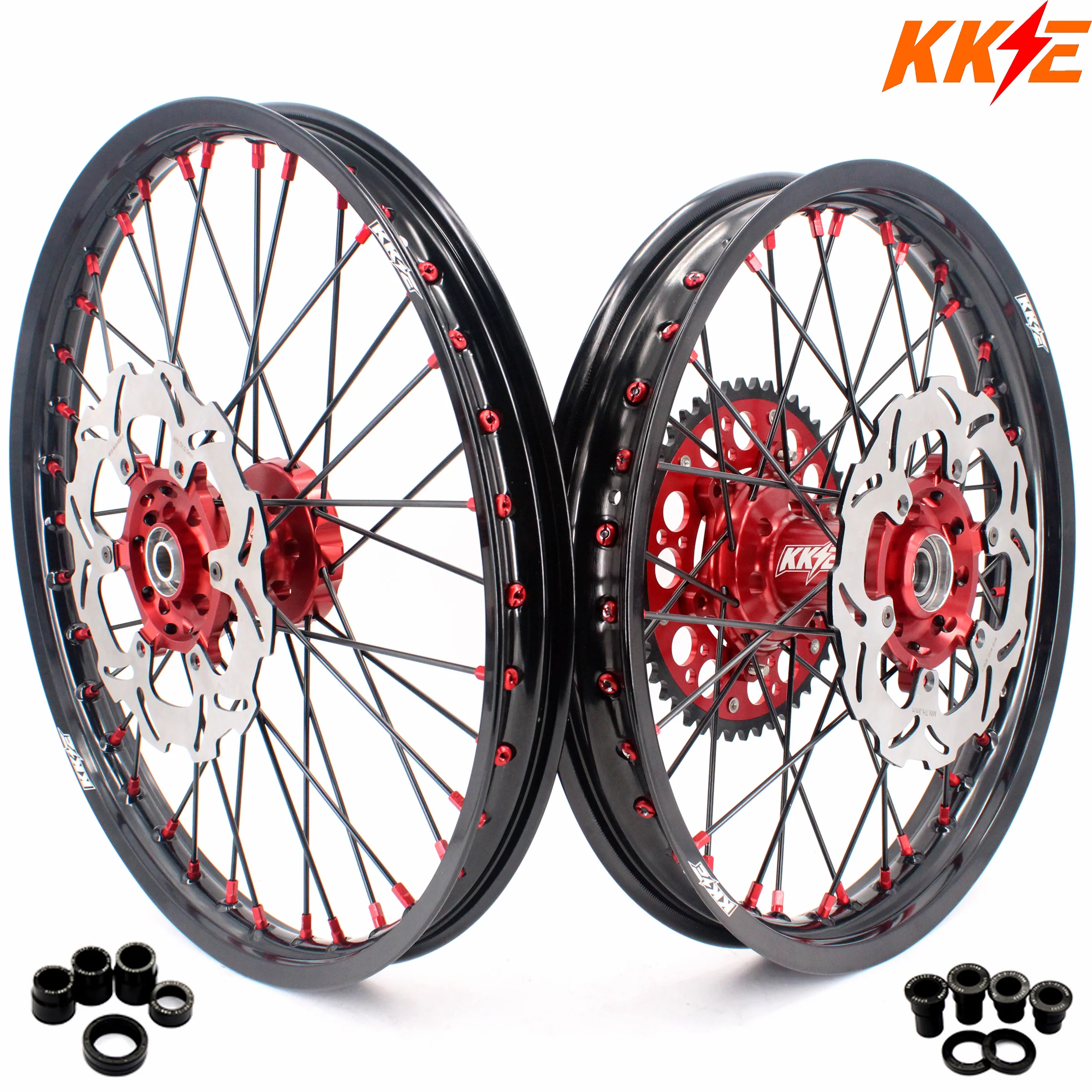 KKE 21 & 19 MX Spoked Race Wheels For SUZUKI RM125 RM250 1996 1997 1998 1999 2000 - Image 11