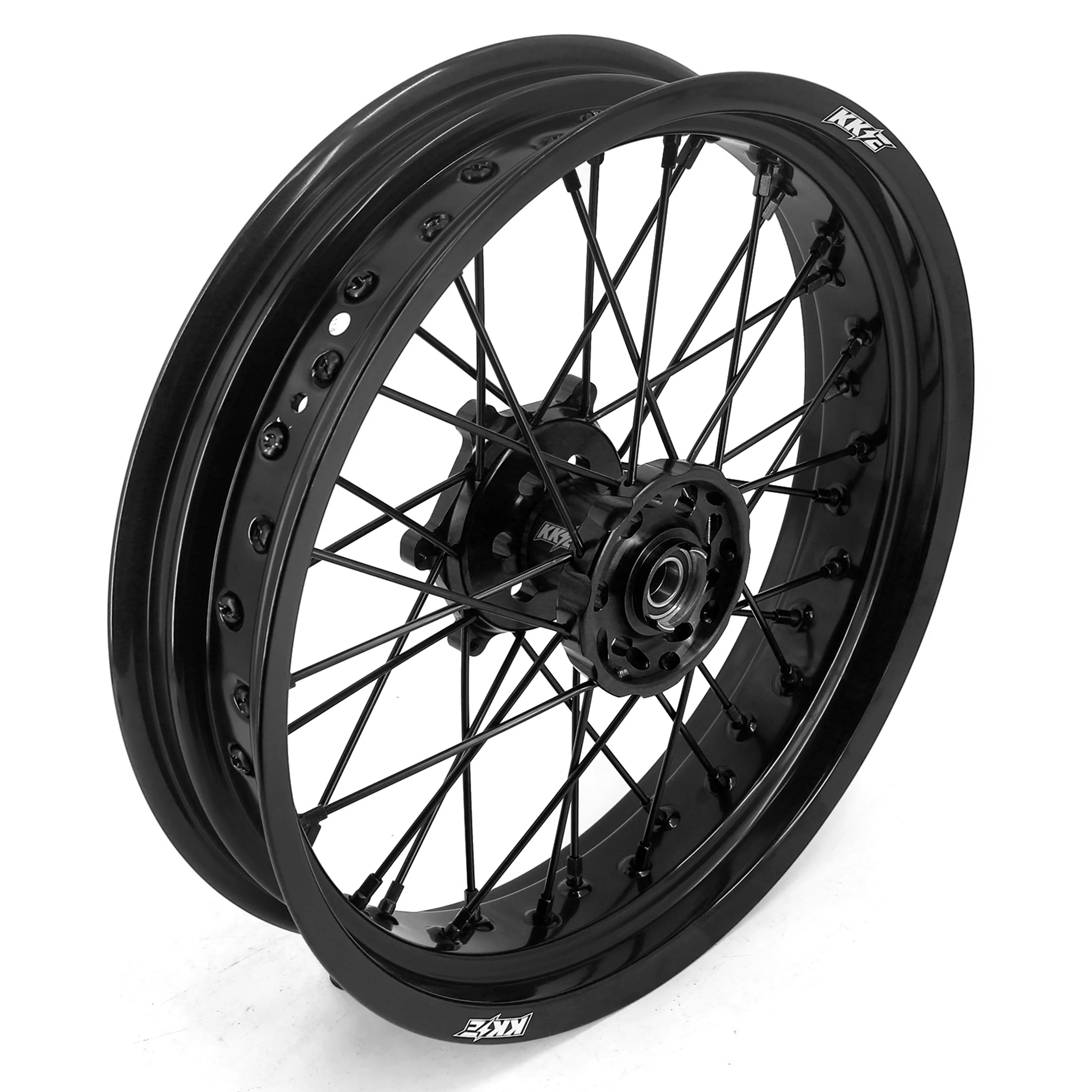 KKE 3.5/4.25*17" Supermoto Wheels For SUZUKI DRZ400 DRZ400E DRZ400S All Black - Image 3