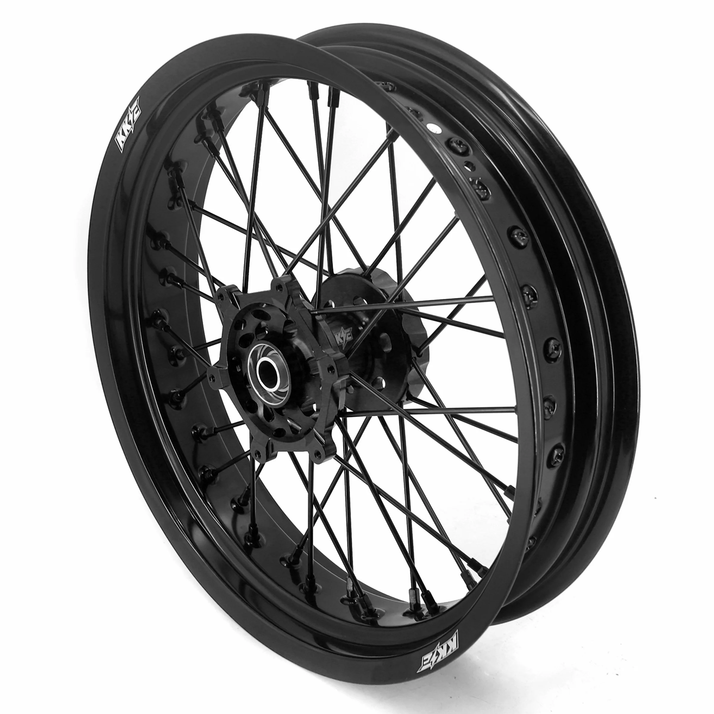 KKE 3.5/4.25*17" Supermoto Wheels For SUZUKI DRZ400 DRZ400E DRZ400S All Black - Image 5