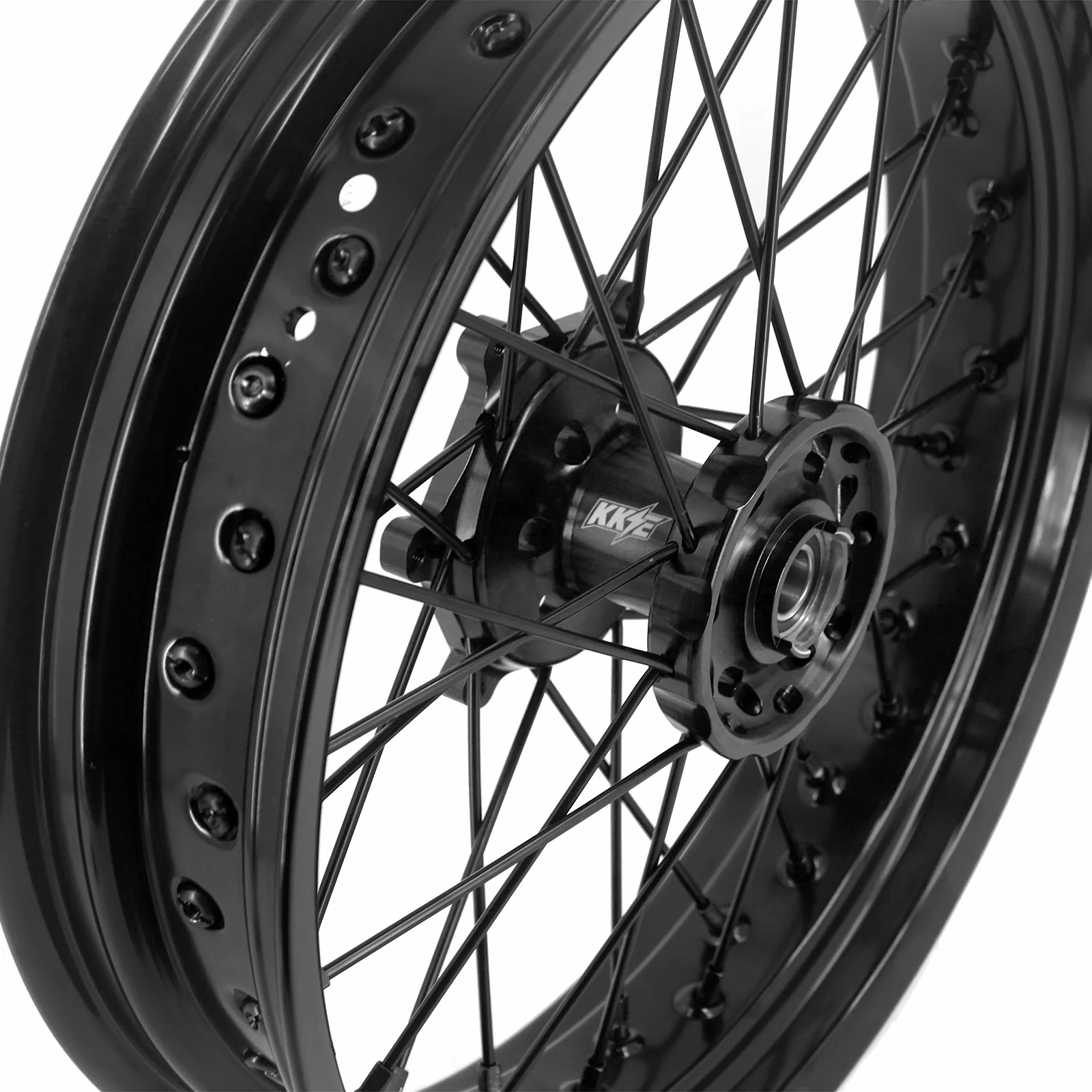 KKE 3.5/4.25*17" Supermoto Wheels For SUZUKI DRZ400 DRZ400E DRZ400S All Black - Image 7