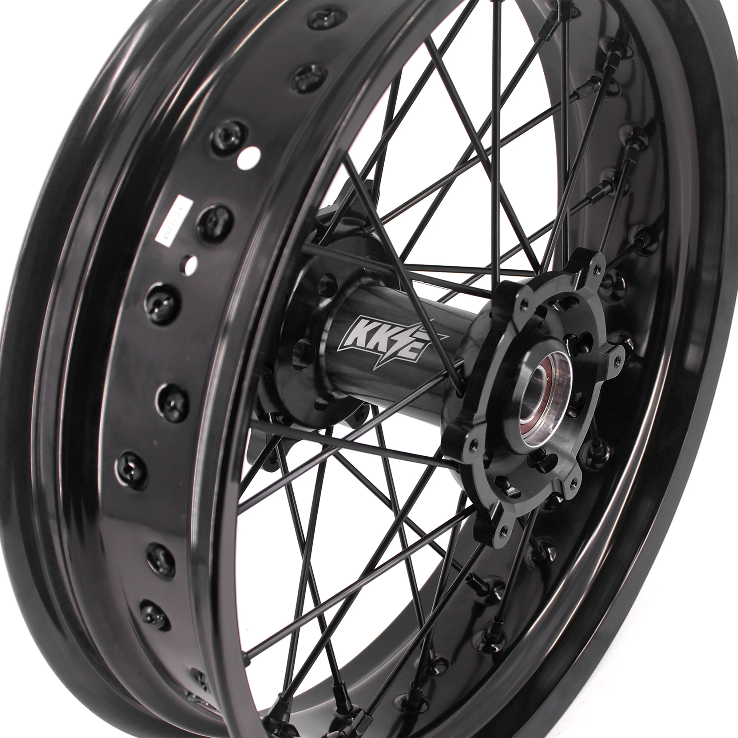 KKE 3.5/4.25 Supermoto Spked Wheels For SUZUKI DRZ400SM 2005-2024 All Black - Image 12