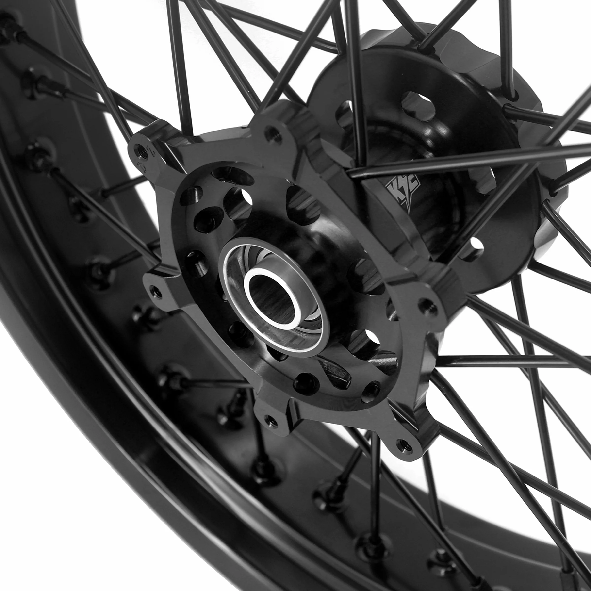 KKE 3.5/4.25 Supermoto Spked Wheels For SUZUKI DRZ400SM 2005-2024 All Black - Image 6
