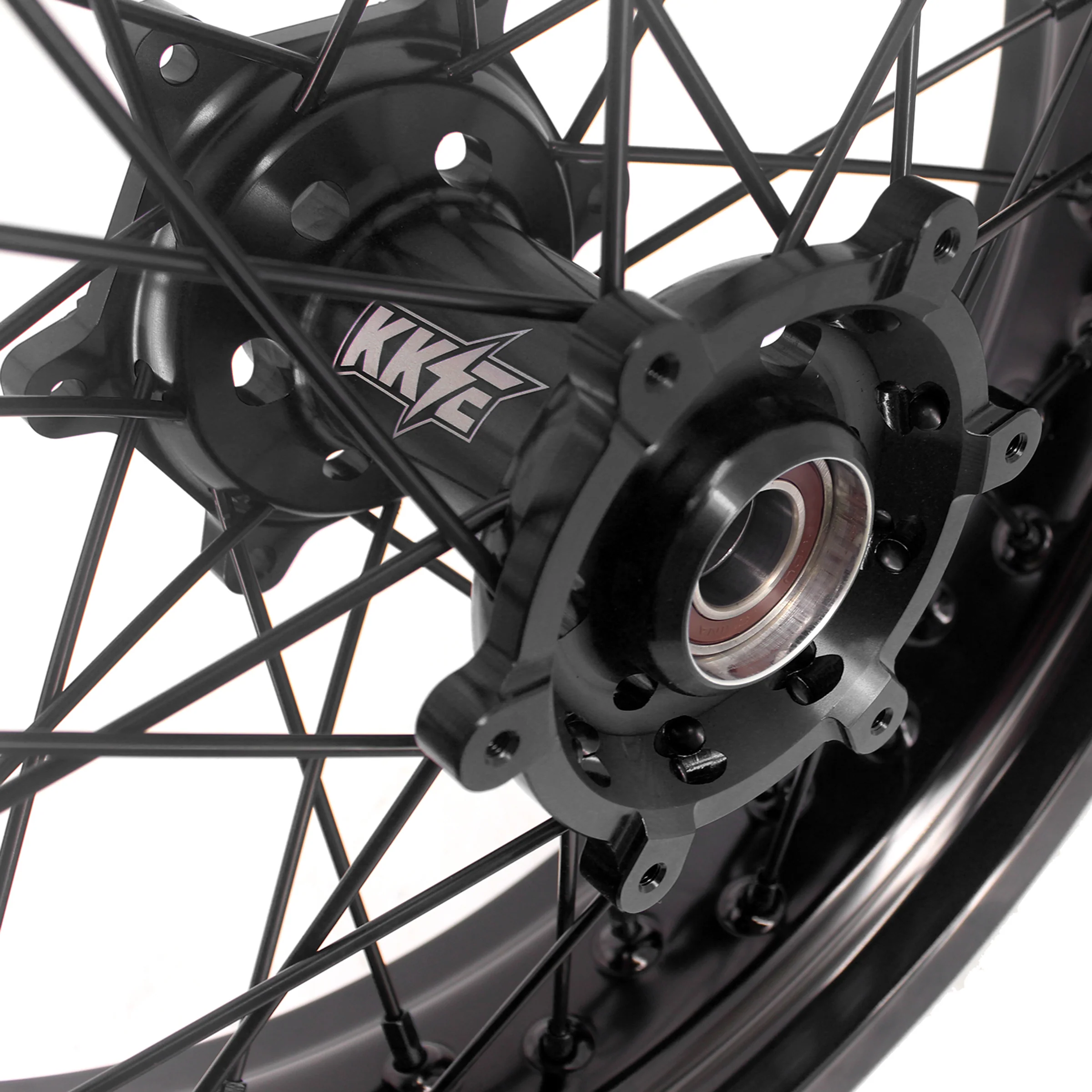 KKE 3.5/4.25 Supermoto Spked Wheels For SUZUKI DRZ400SM 2005-2024 All Black - Image 9