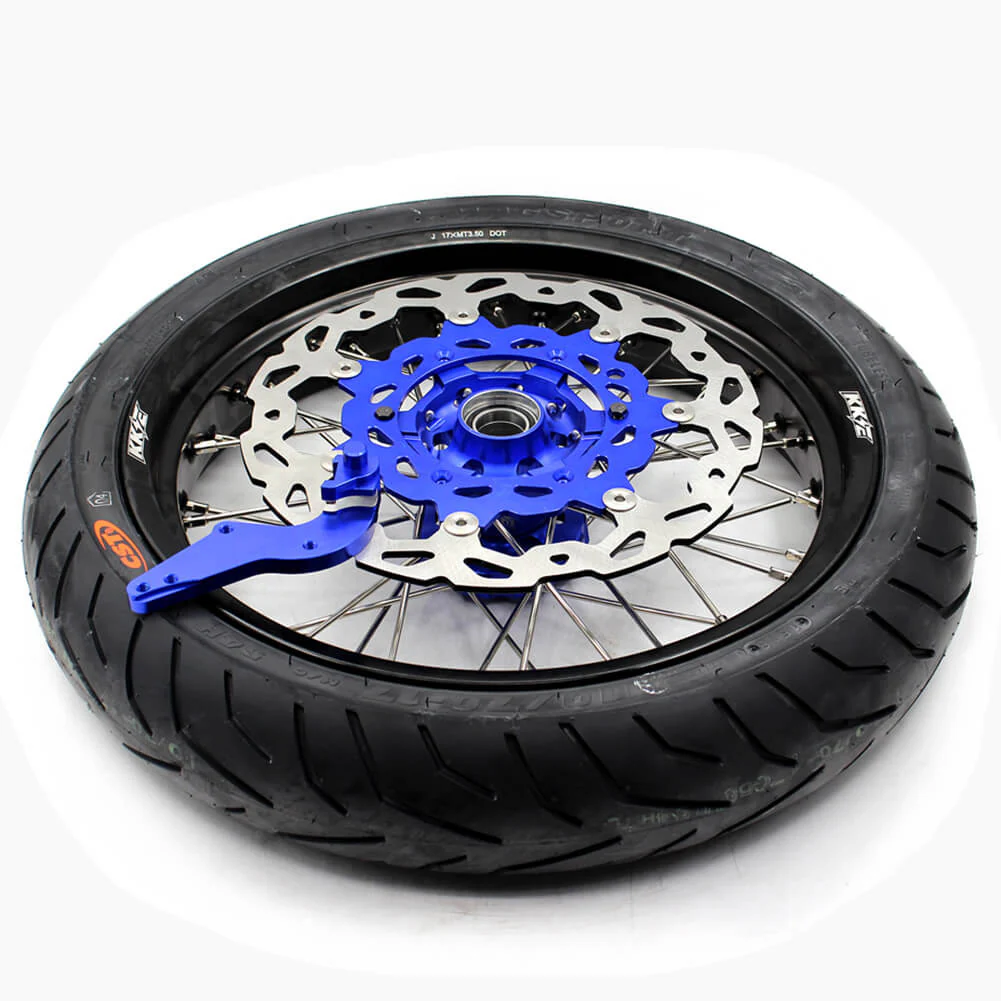 KKE 3.5/4.25*17inch Wheels Tires For 2003-2025 KTM SX SX-F XC EXC EXC-F Husqvarna Husaberg Blue & Black - Image 4