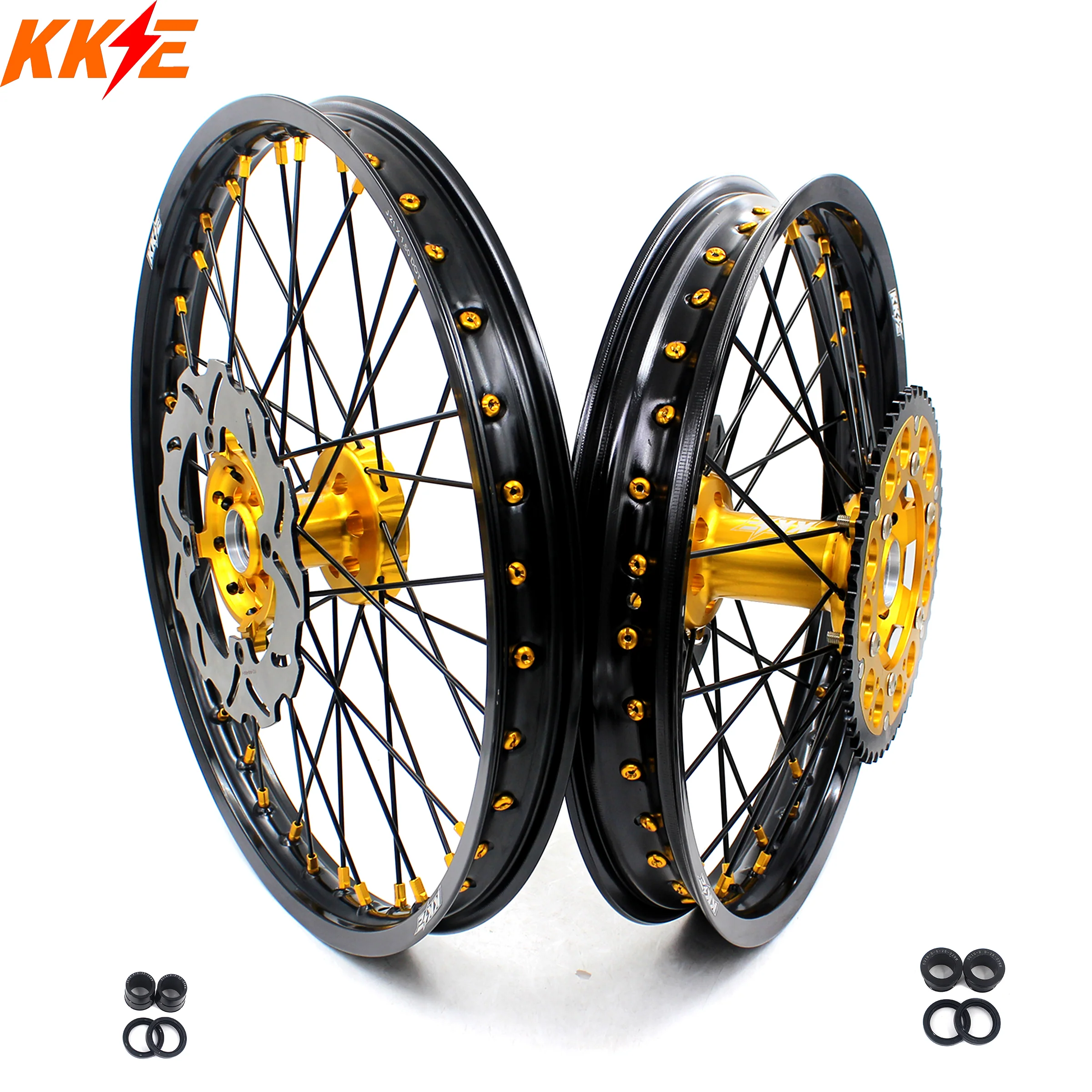 KKE 21 & 19 MX Wheels Rims for SUZUKI RMZ250 2007-2025 RMZ450 2005-2025 Black Spokes - Image 11