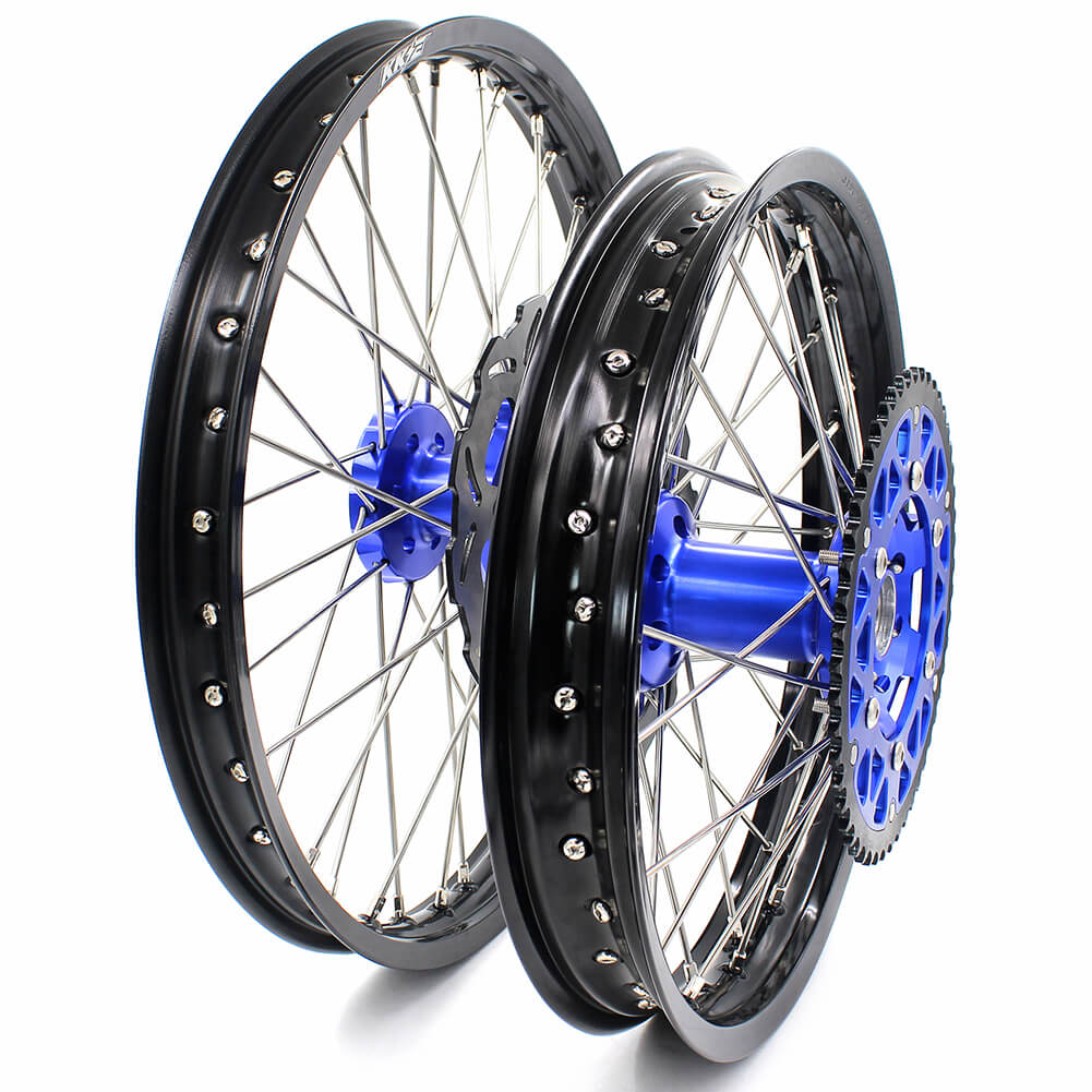 KKE 21 & 18 Enduro Wheels for YAMAHA WR250F 2001-2016 WR450F 2003-2015 Blue&Black 250mm Disc - Image 14