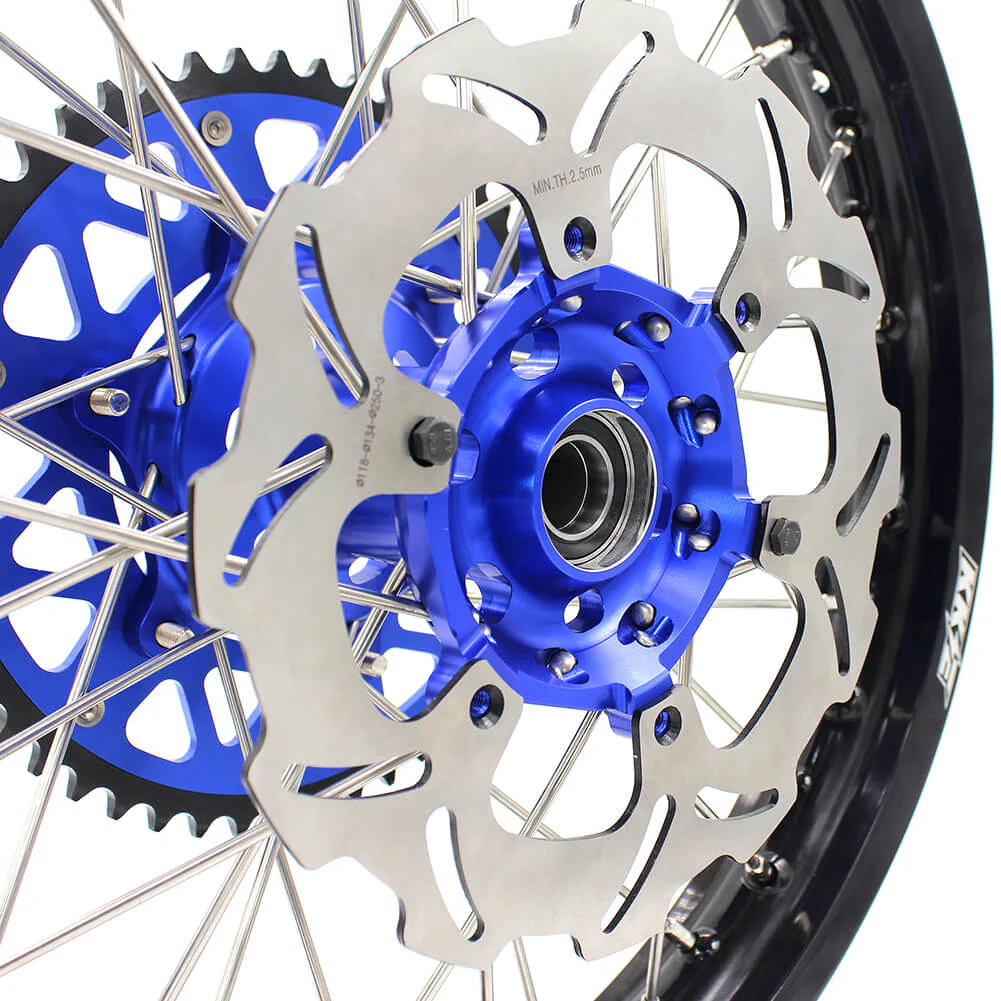 KKE 21 & 18 Enduro Wheels for YAMAHA WR250F 2001-2016 WR450F 2003-2015 Blue&Black 250mm Disc - Image 19