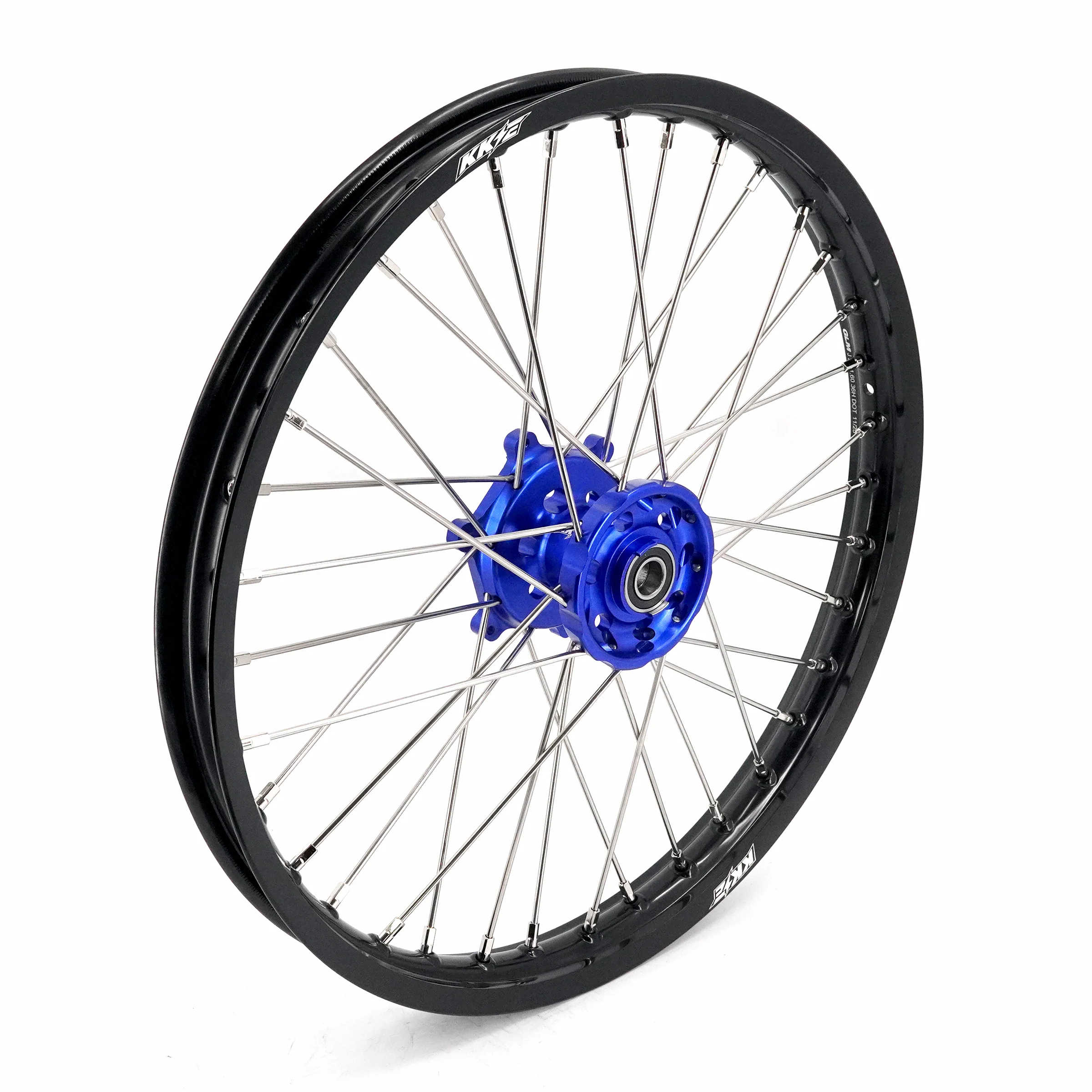 KKE 21 & 18 Enduro Wheels for YAMAHA WR250F 2001-2016 WR450F 2003-2015 Blue&Black 250mm Disc - Image 4