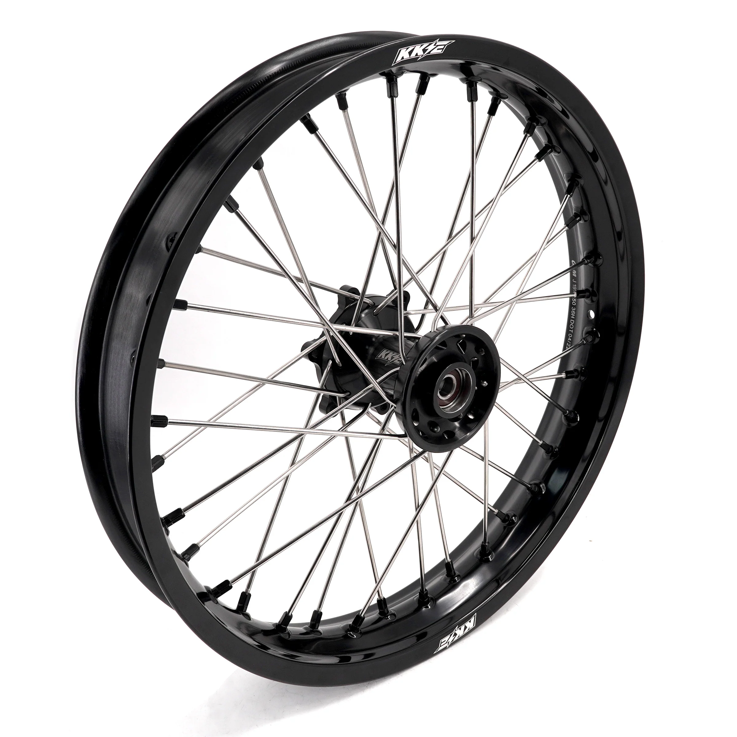 KKE 2.5*19 & 3.5*17 Dirtbike Tubed Spoke Wheels Rims Fit KTM 390 Adventure 2020-2021 Black - Image 3